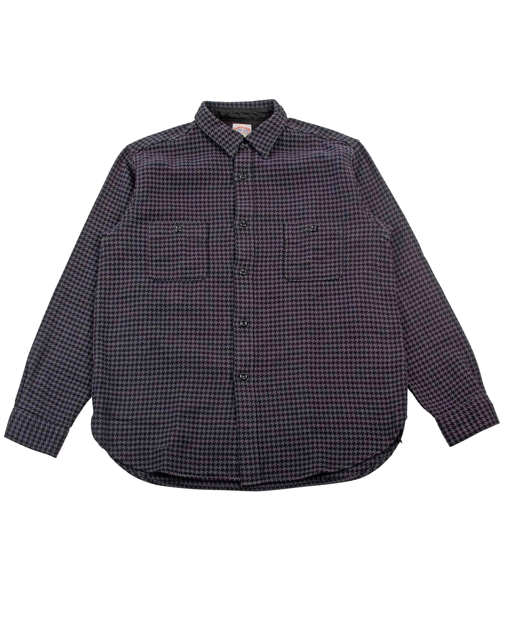 The Real McCoy's MS21102 8HU Houndstooth Flannel Shirt Chale sold by Lost & Found