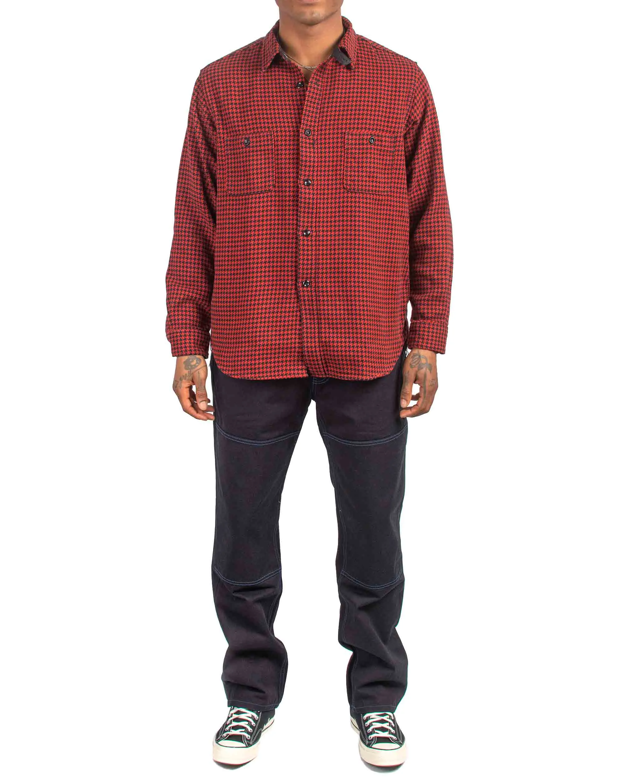 The Real McCoy's MS21102 8HU Houndstooth Flannel Shirt Red sold by Lost & Found product image thumbnail 2