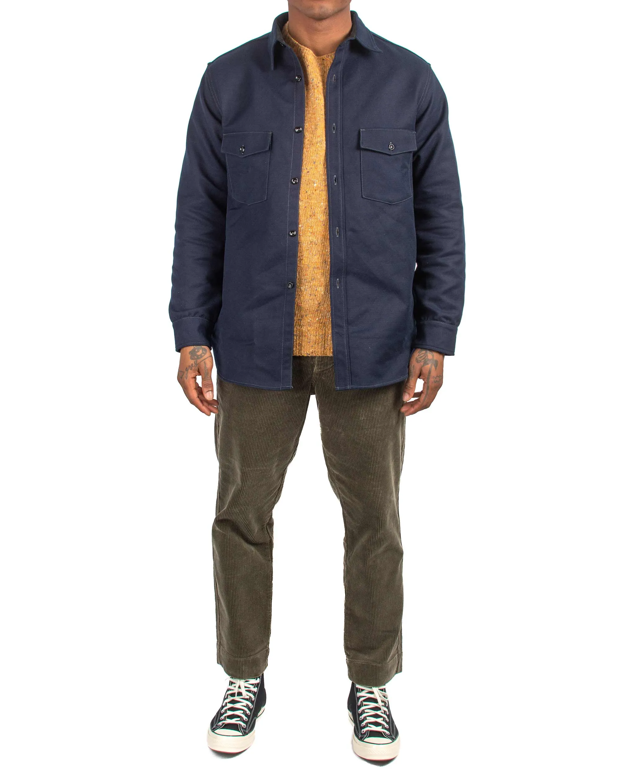 The Real McCoy's MS21104 8HU Heavy Moleskin Shirt Navy sold by Lost & Found product image thumbnail 2