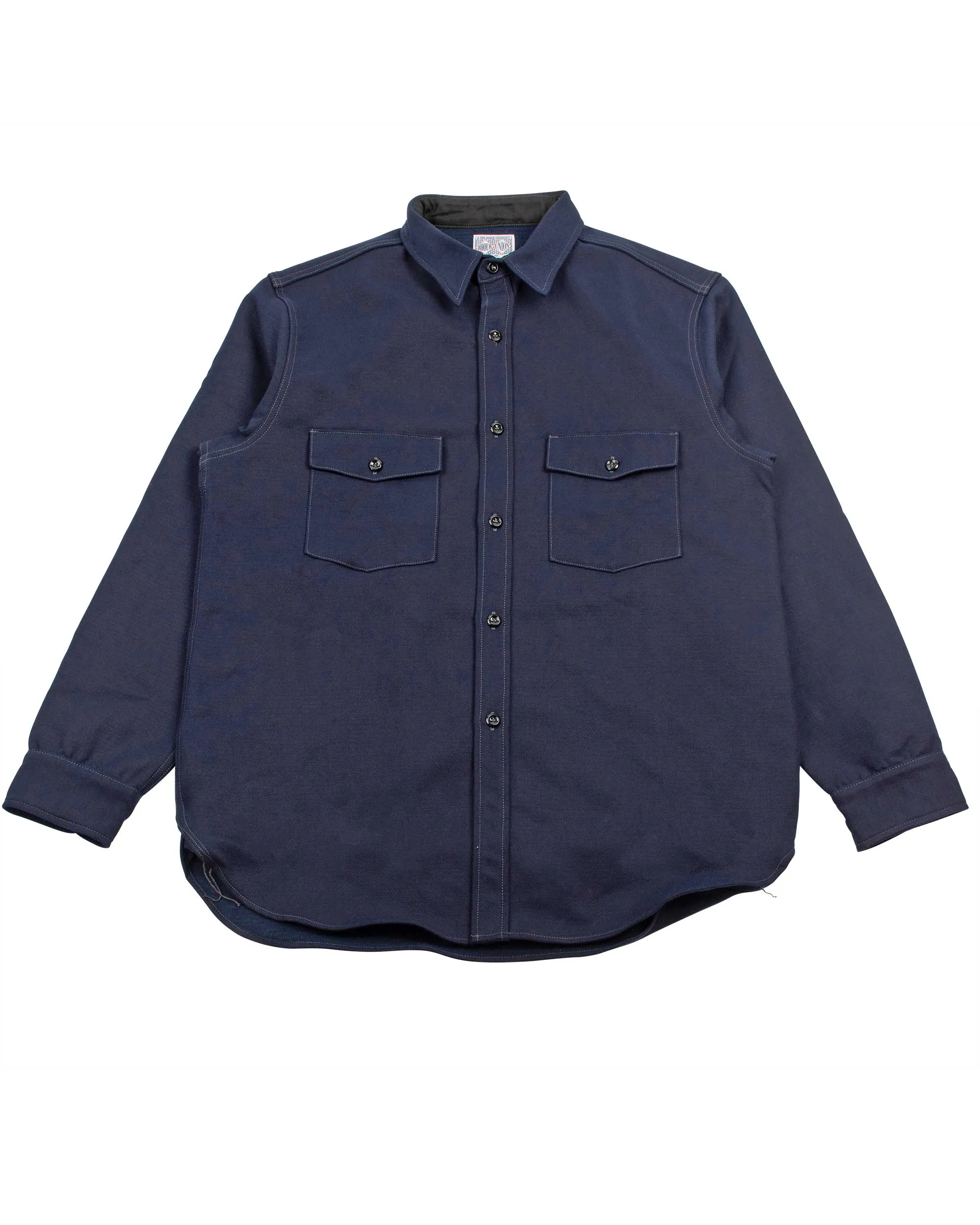 The Real McCoy's MS21104 8HU Heavy Moleskin Shirt Navy sold by Lost & Found