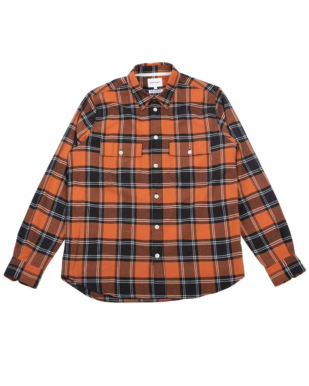 Norse Projects Villads Brushed Flannel Check Cochineal Red sold by Lost & Found