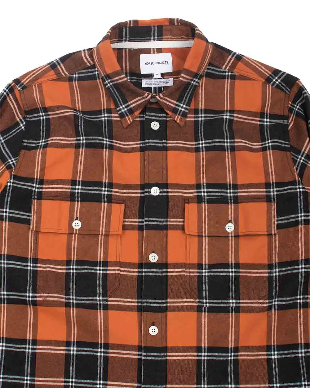 Norse Projects Villads Brushed Flannel Check Cochineal Red sold by Lost & Found product image thumbnail 5