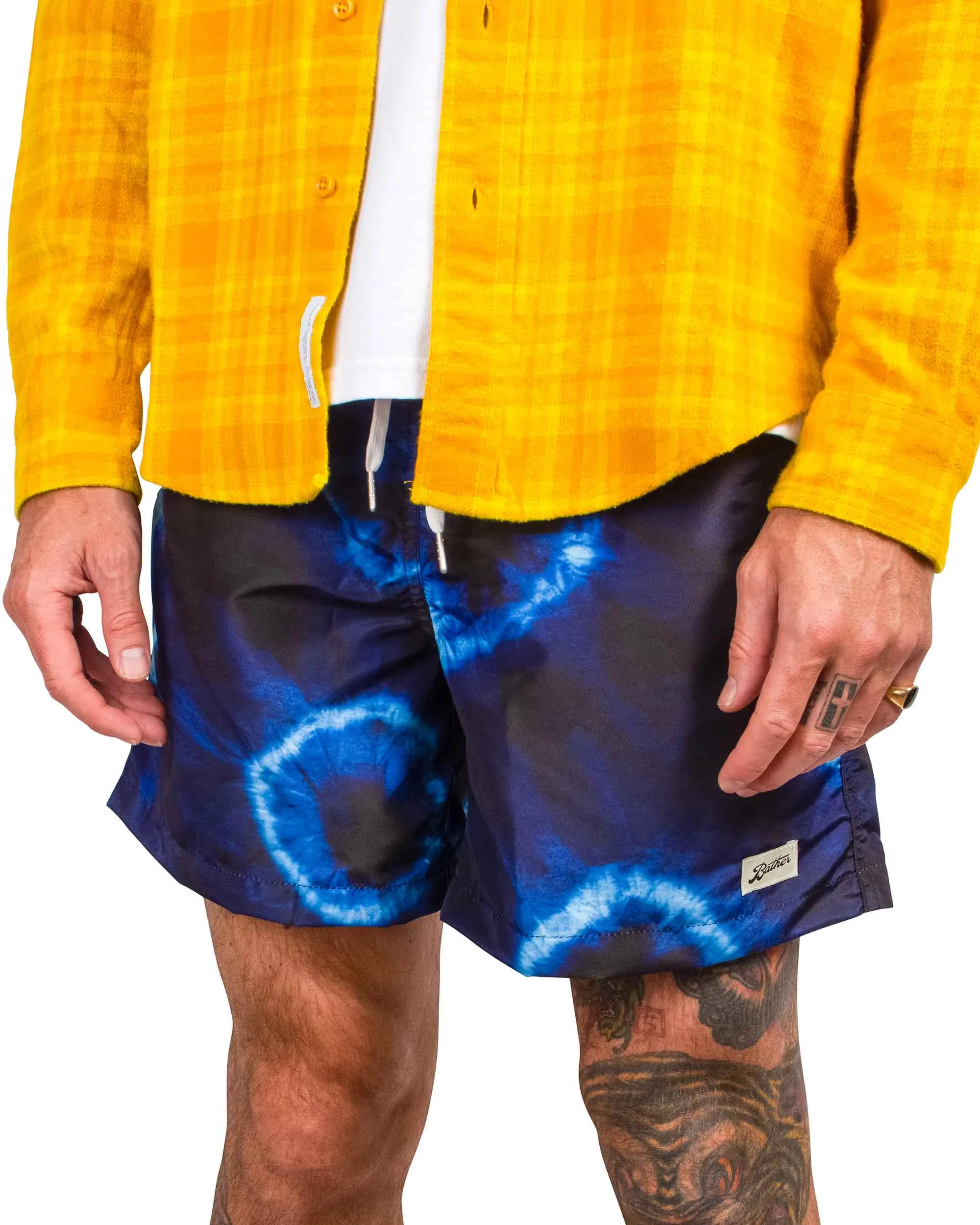 Bather Indigo Ne-Maki Shibori Swim Trunk sold by Lost & Found product image thumbnail 4