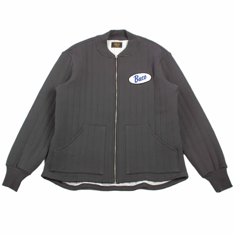 The Real McCoy's BC21101 Buco F/Z Nylon Quilted Sweatshirt Charcoal sold by Lost & Found