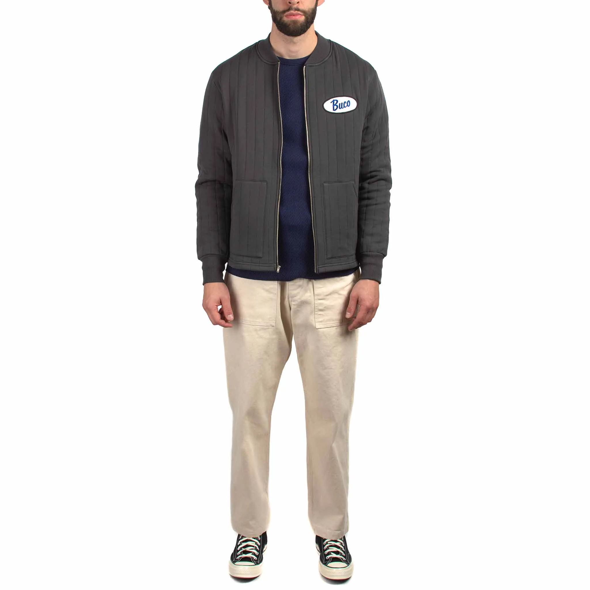 The Real McCoy's BC21101 Buco F/Z Nylon Quilted Sweatshirt Charcoal sold by Lost & Found product image thumbnail 2