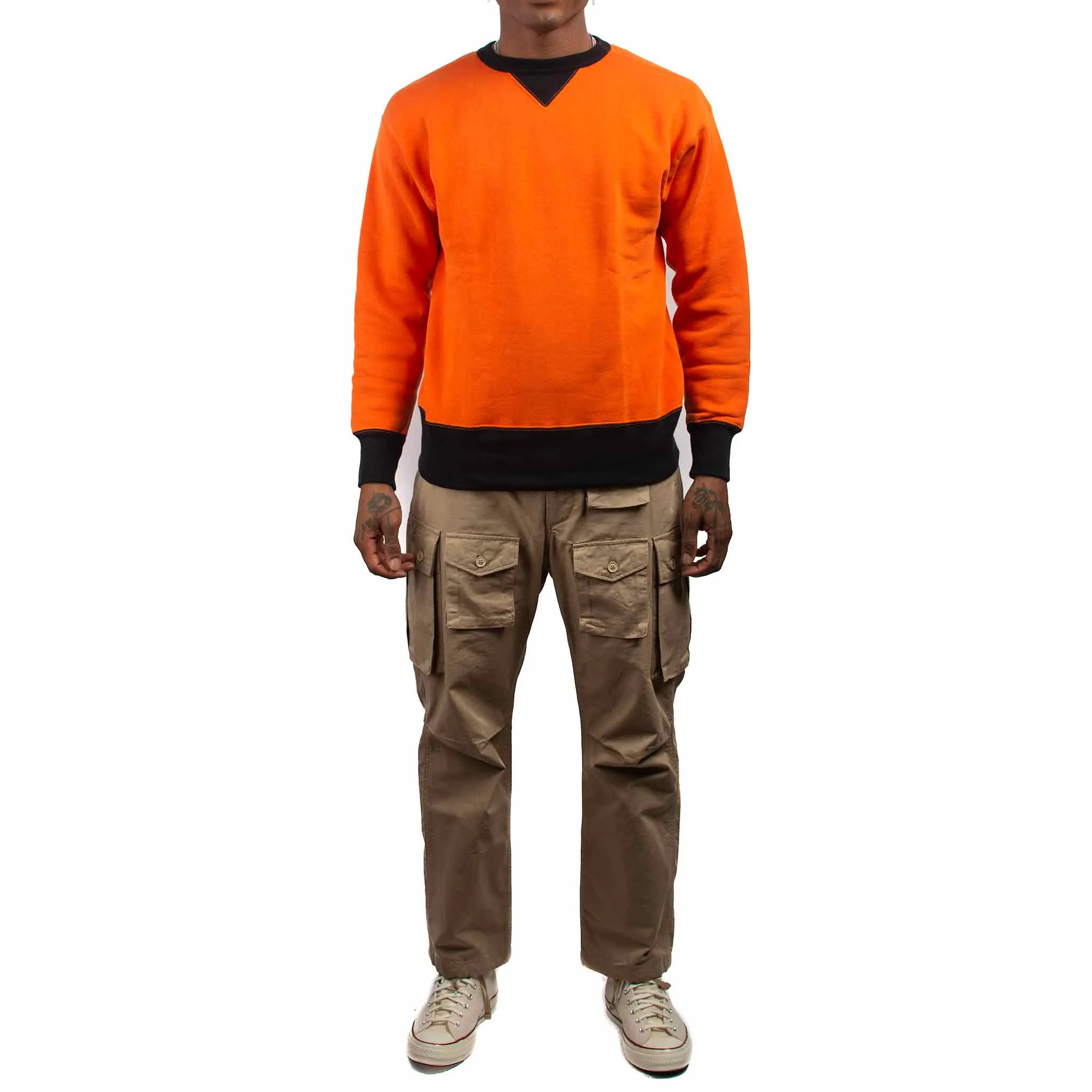 The Real McCoy's MC19112 Two-Tone Crewneck Sweatshirt Orange/Black sold by Lost & Found product image thumbnail 2