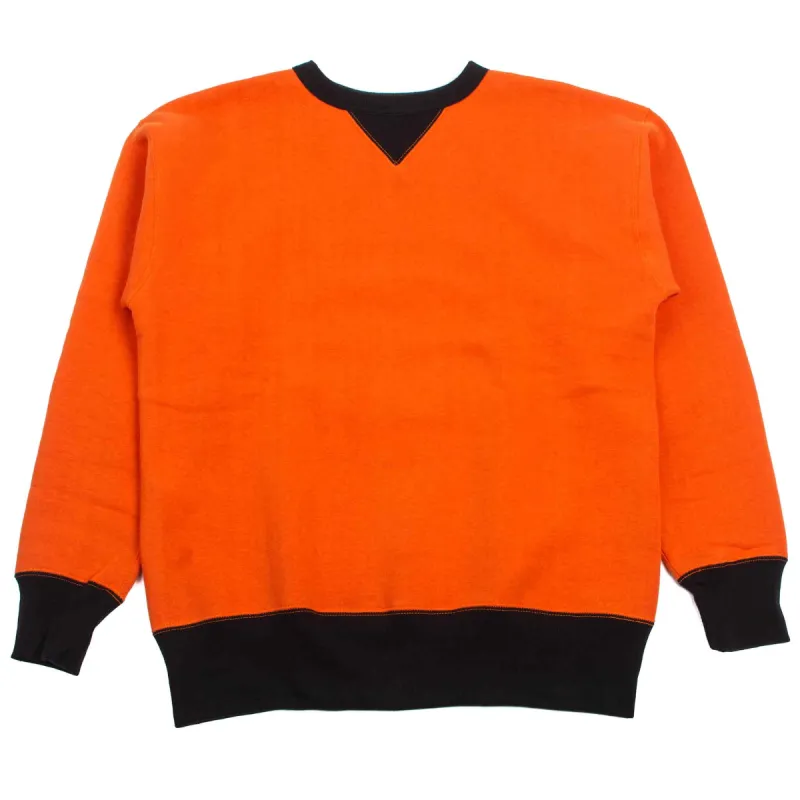 The Real McCoy's MC19112 Two-Tone Crewneck Sweatshirt Orange/Black sold by Lost & Found