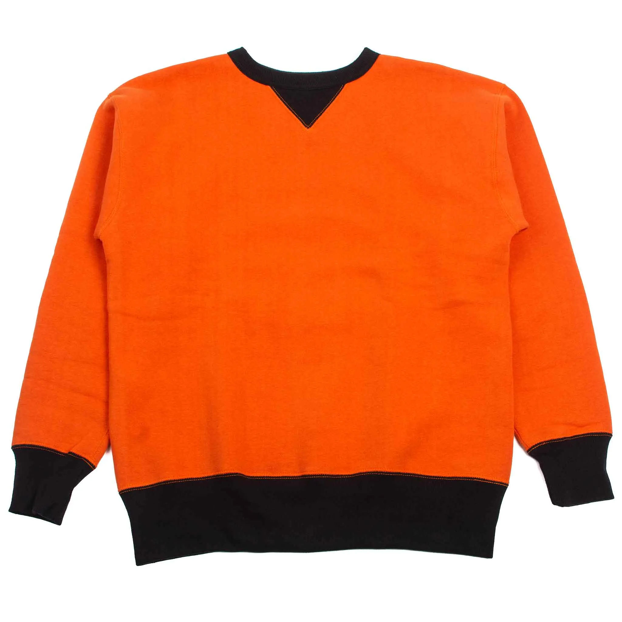 The Real McCoy's MC19112 Two-Tone Crewneck Sweatshirt Orange/Black sold by Lost & Found