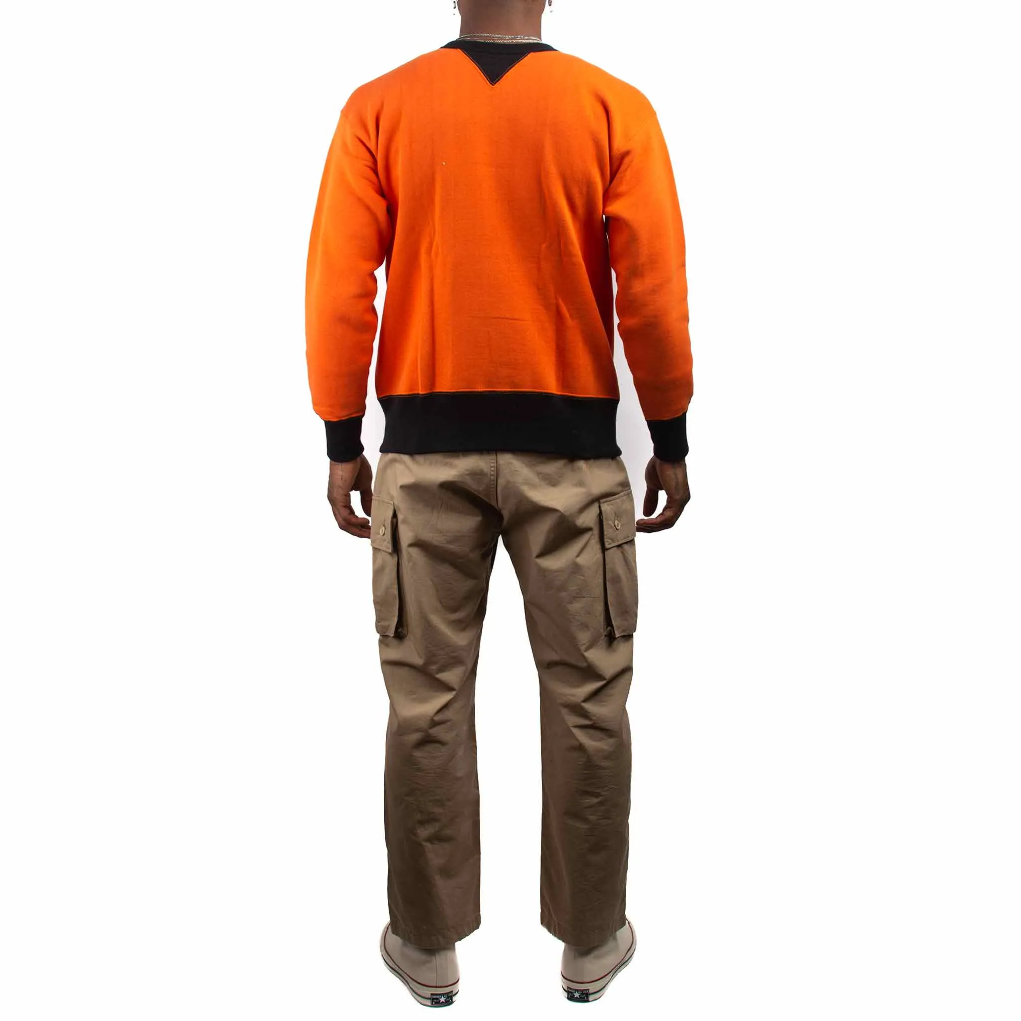 The Real McCoy's MC19112 Two-Tone Crewneck Sweatshirt Orange/Black sold by Lost & Found product image thumbnail 3