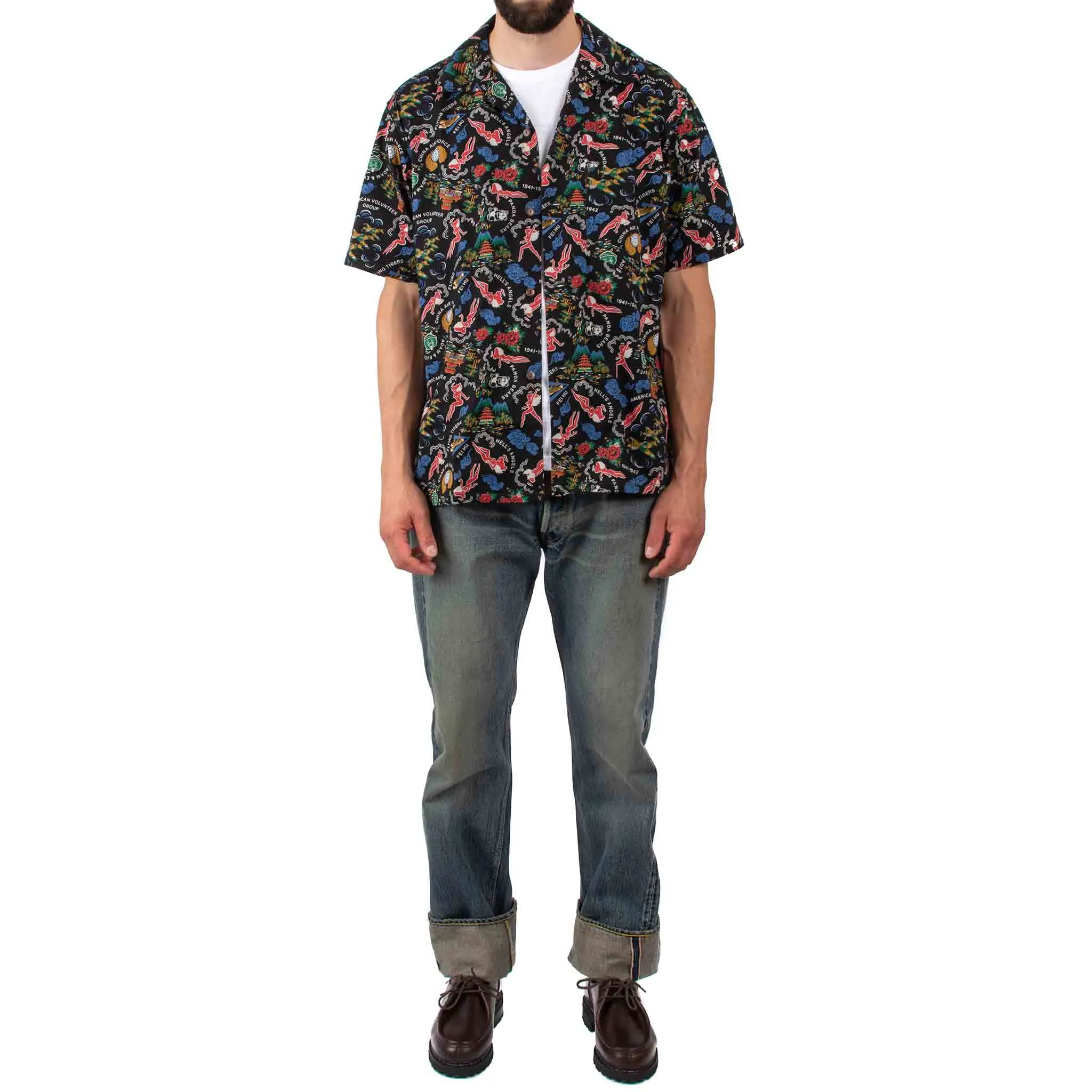 The Real McCoy's MS21002 Cotton Hawaiian Shirt / Flying Tigers Black sold by Lost & Found product image thumbnail 2