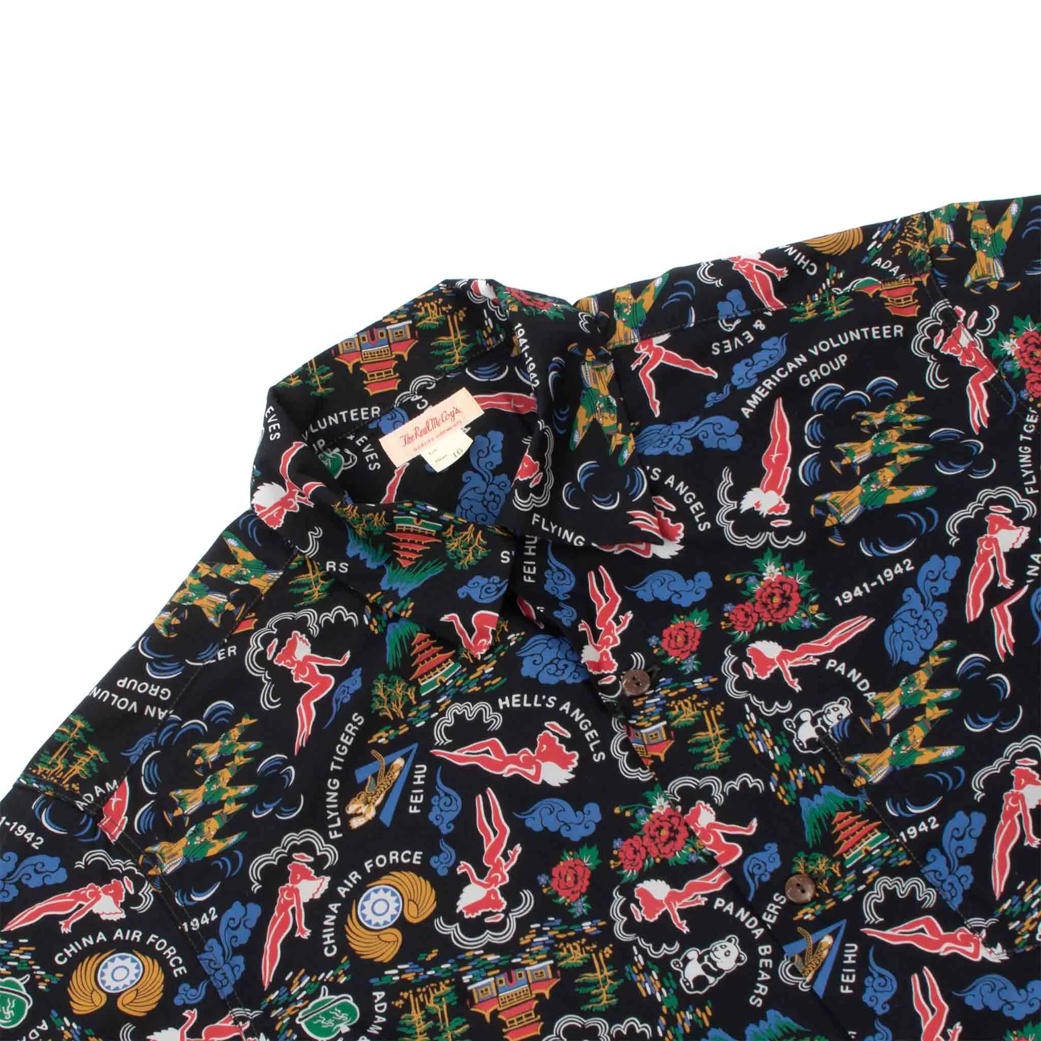 The Real McCoy's MS21002 Cotton Hawaiian Shirt / Flying Tigers Black sold by Lost & Found product image thumbnail 5