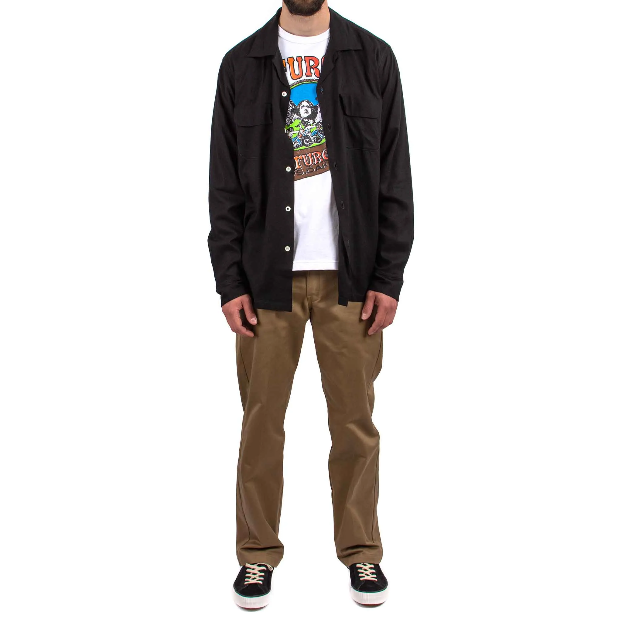 The Real McCoy's MS21009 Open Collar Rayon Shirt Black sold by Lost & Found product image thumbnail 2