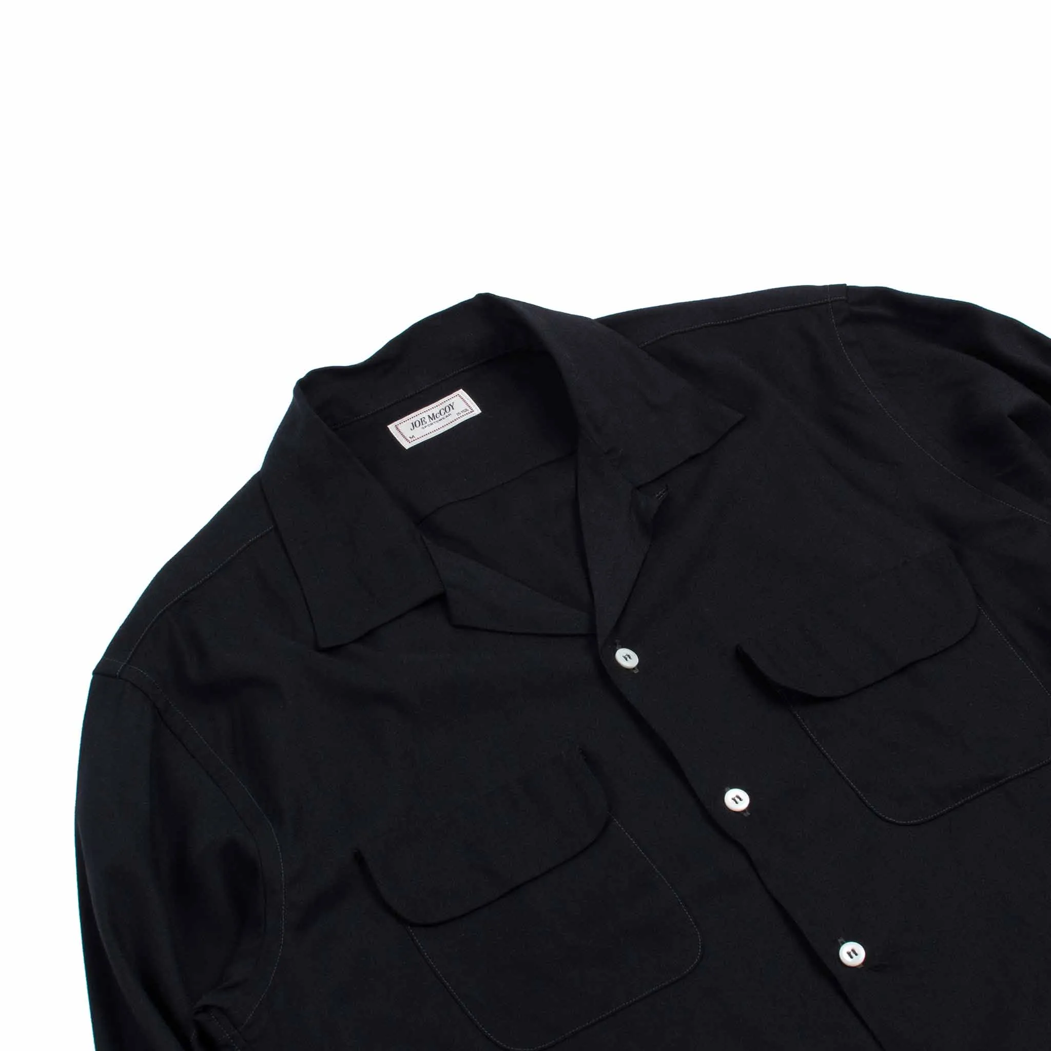 The Real McCoy's MS21009 Open Collar Rayon Shirt Black sold by Lost & Found product image thumbnail 5