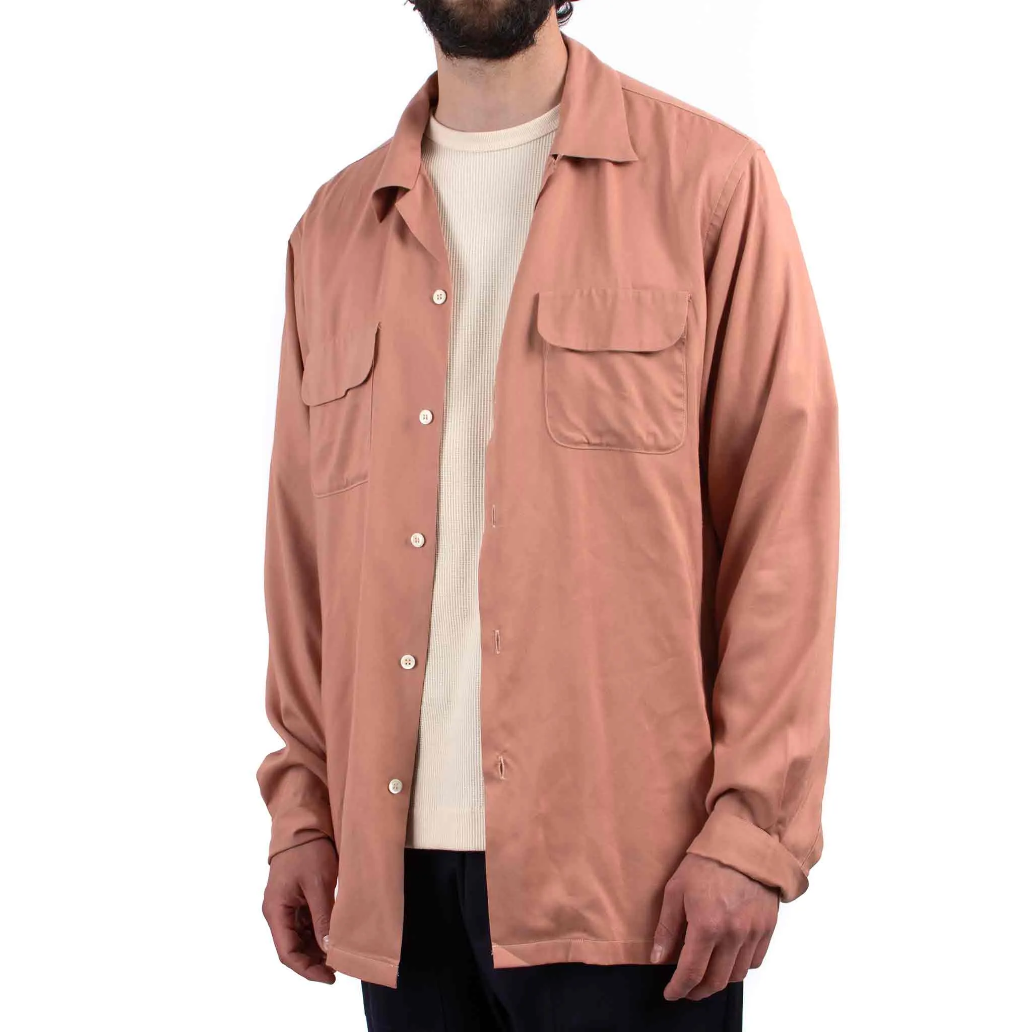 The Real McCoy's MS21009 Open Collar Rayon Shirt Pink sold by Lost & Found product image thumbnail 4