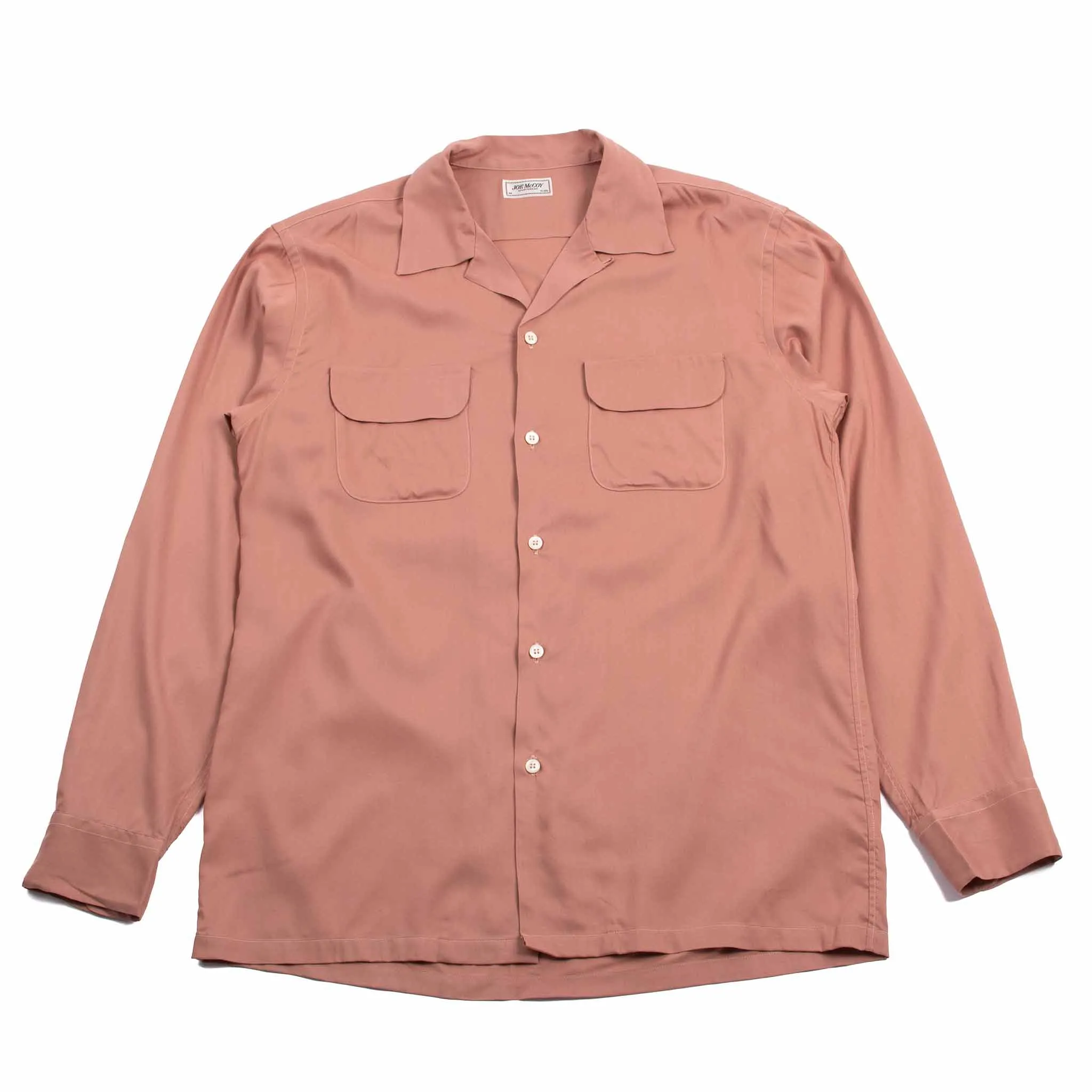 The Real McCoy's MS21009 Open Collar Rayon Shirt Pink sold by Lost & Found