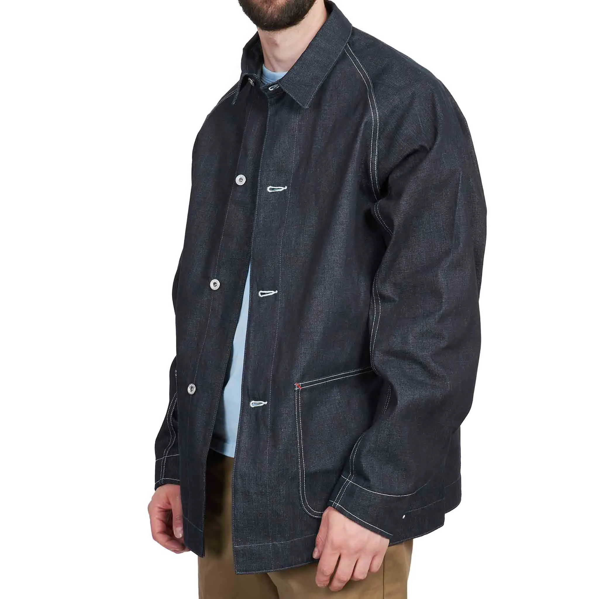The Real McCoy's MJ21019 8HU WW2 Denim Chore Coat Indigo sold by Lost & Found product image thumbnail 4