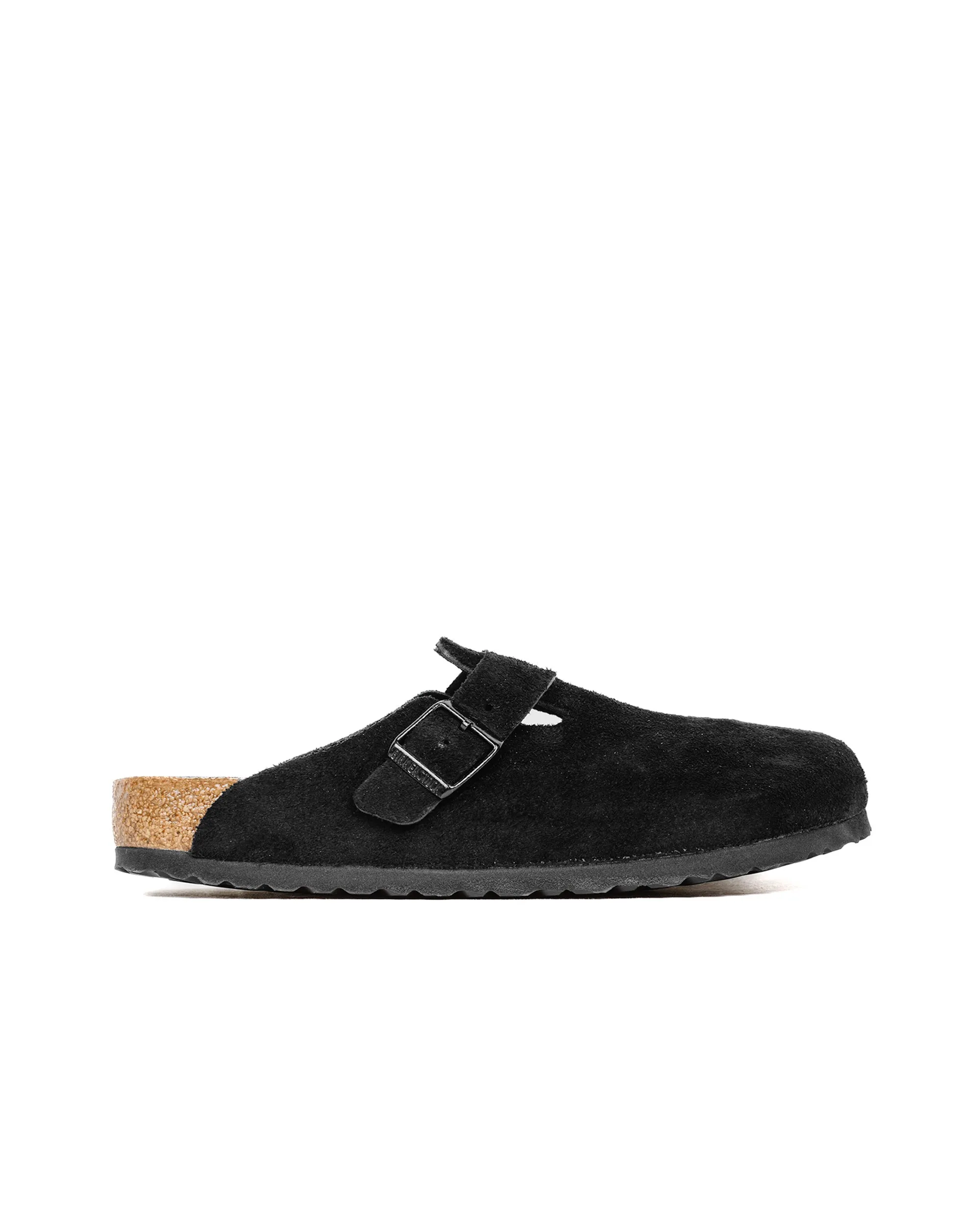 Birkenstock Boston Black Suede sold by Lost & Found