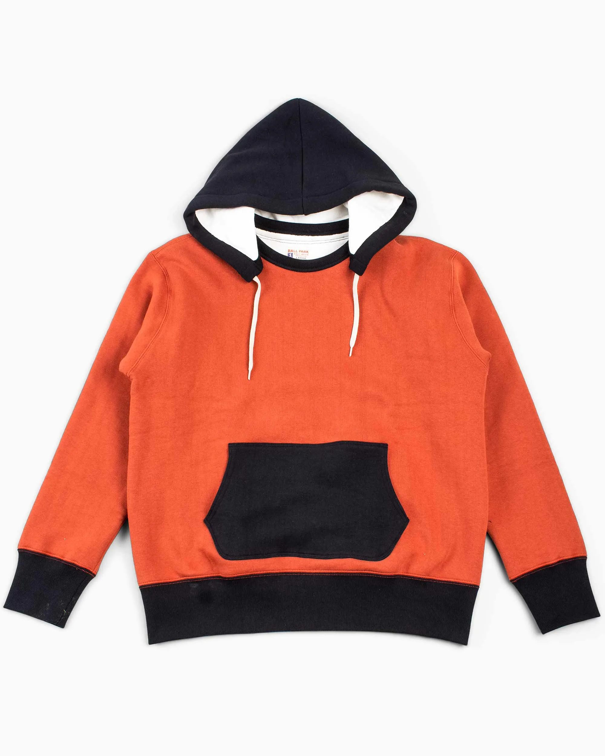 The Real McCoy's MC20119 Double Face After-Hooded Sweatshirt Burgundy/Black sold by Lost & Found