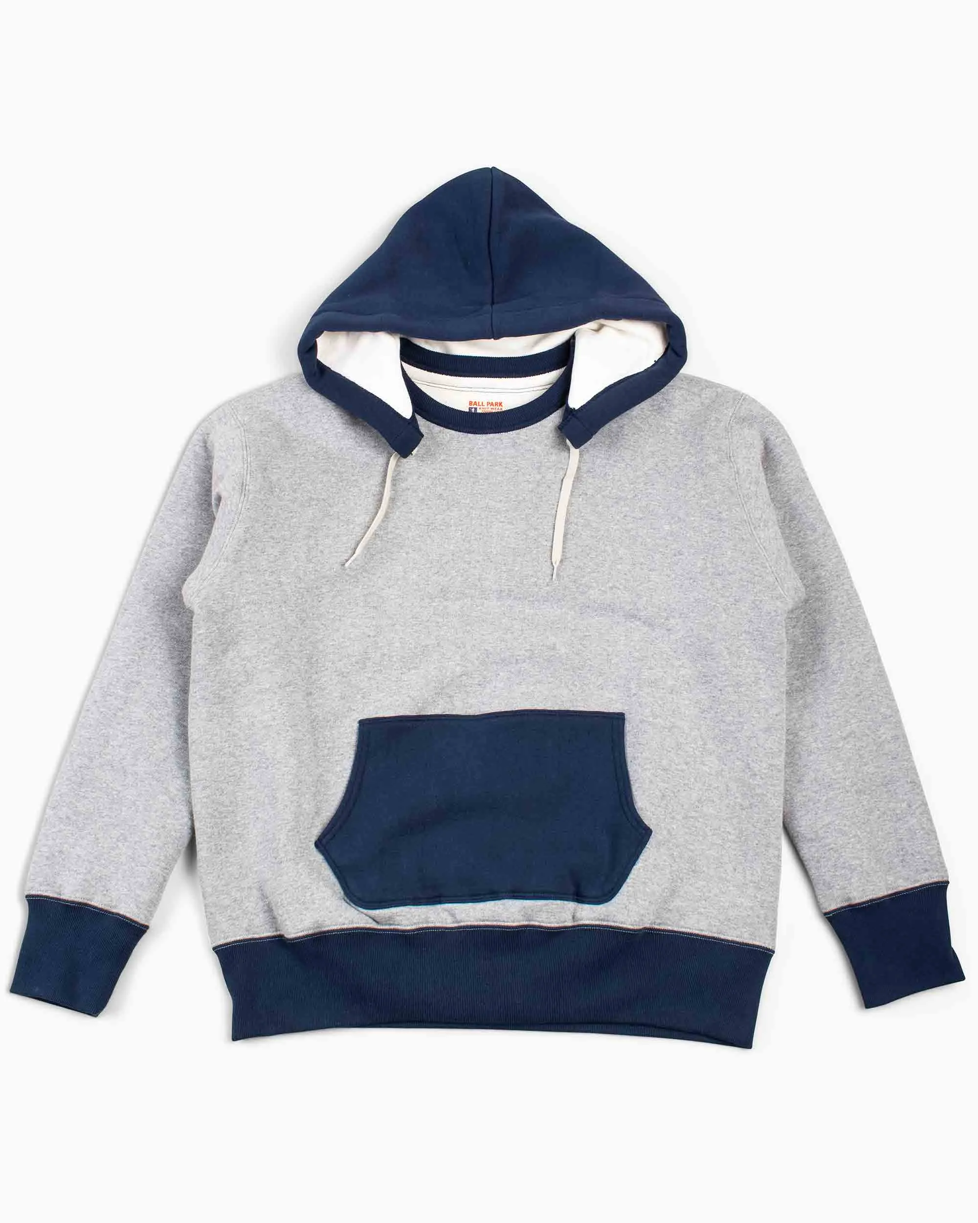 The Real McCoy's MC20119 Double Face After-Hooded Sweatshirt Grey/Navy sold by Lost & Found
