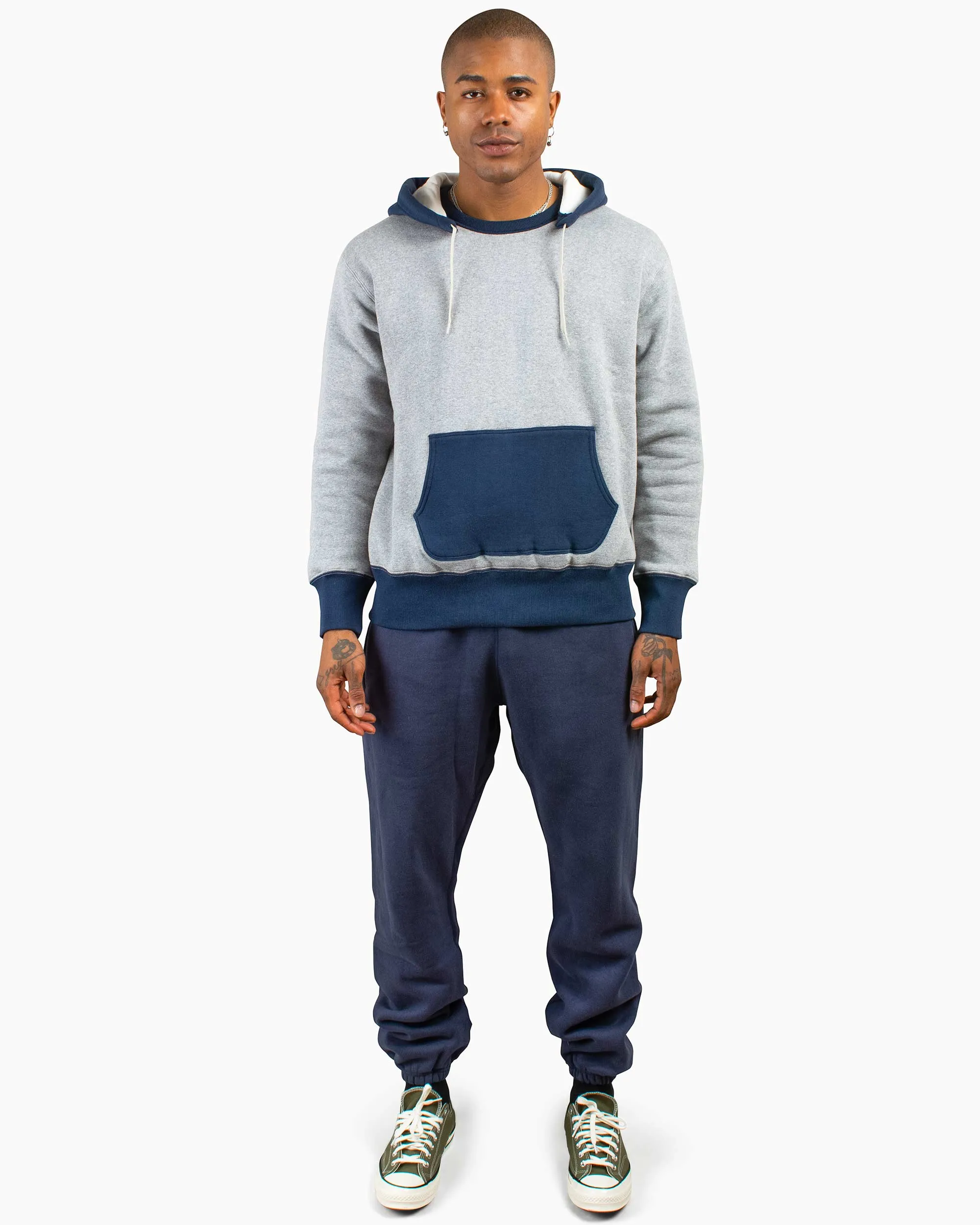 The Real McCoy's MC20119 Double Face After-Hooded Sweatshirt Grey/Navy sold by Lost & Found product image thumbnail 2