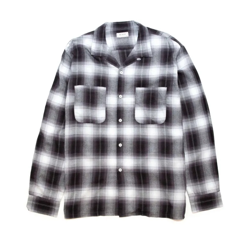 The Real McCoy's MS20102 Shadow Check Rayon Shirt Silver Grey sold by Lost & Found