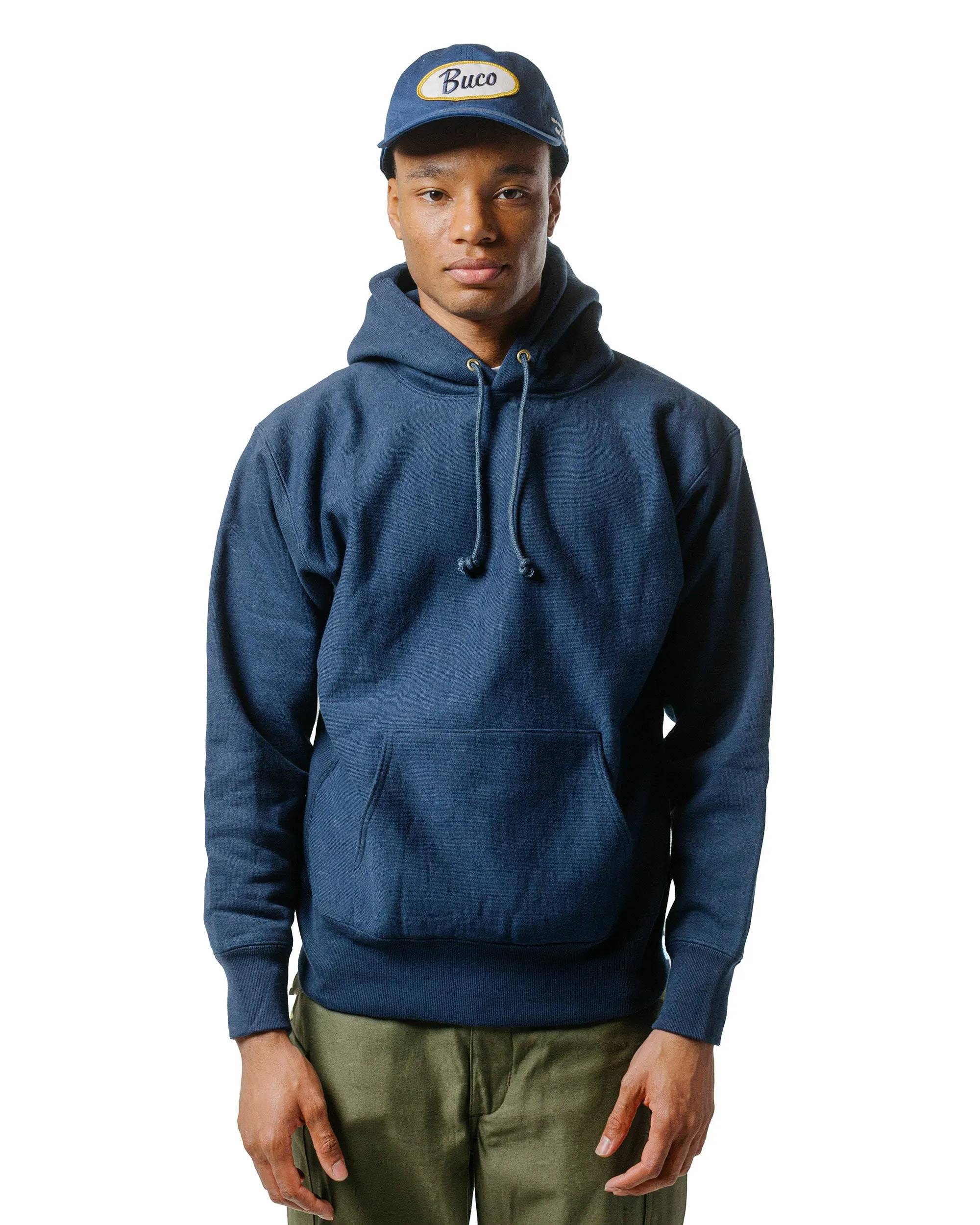 The Real McCoy's MC20113 Heavyweight Hooded Sweatshirt Navy sold by Lost & Found product image thumbnail 2