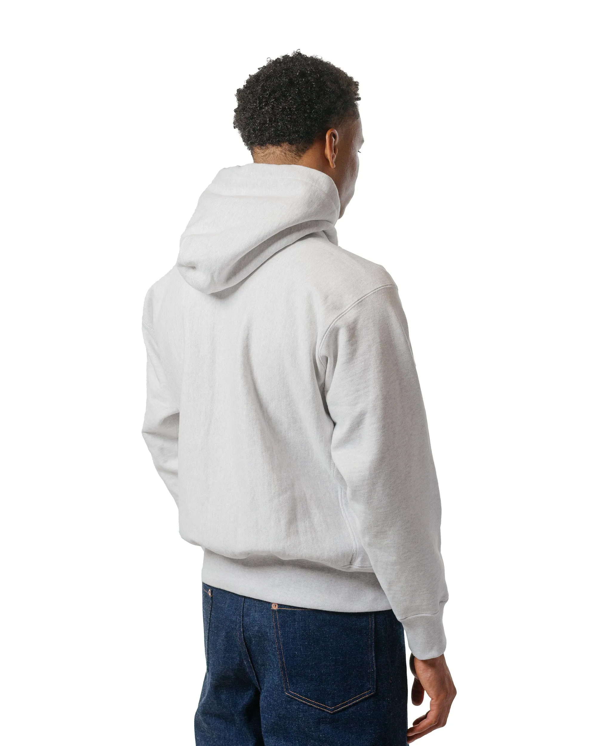 The Real McCoy's MC20113 Heavyweight Hooded Sweatshirt Silver Grey sold by Lost & Found product image thumbnail 3