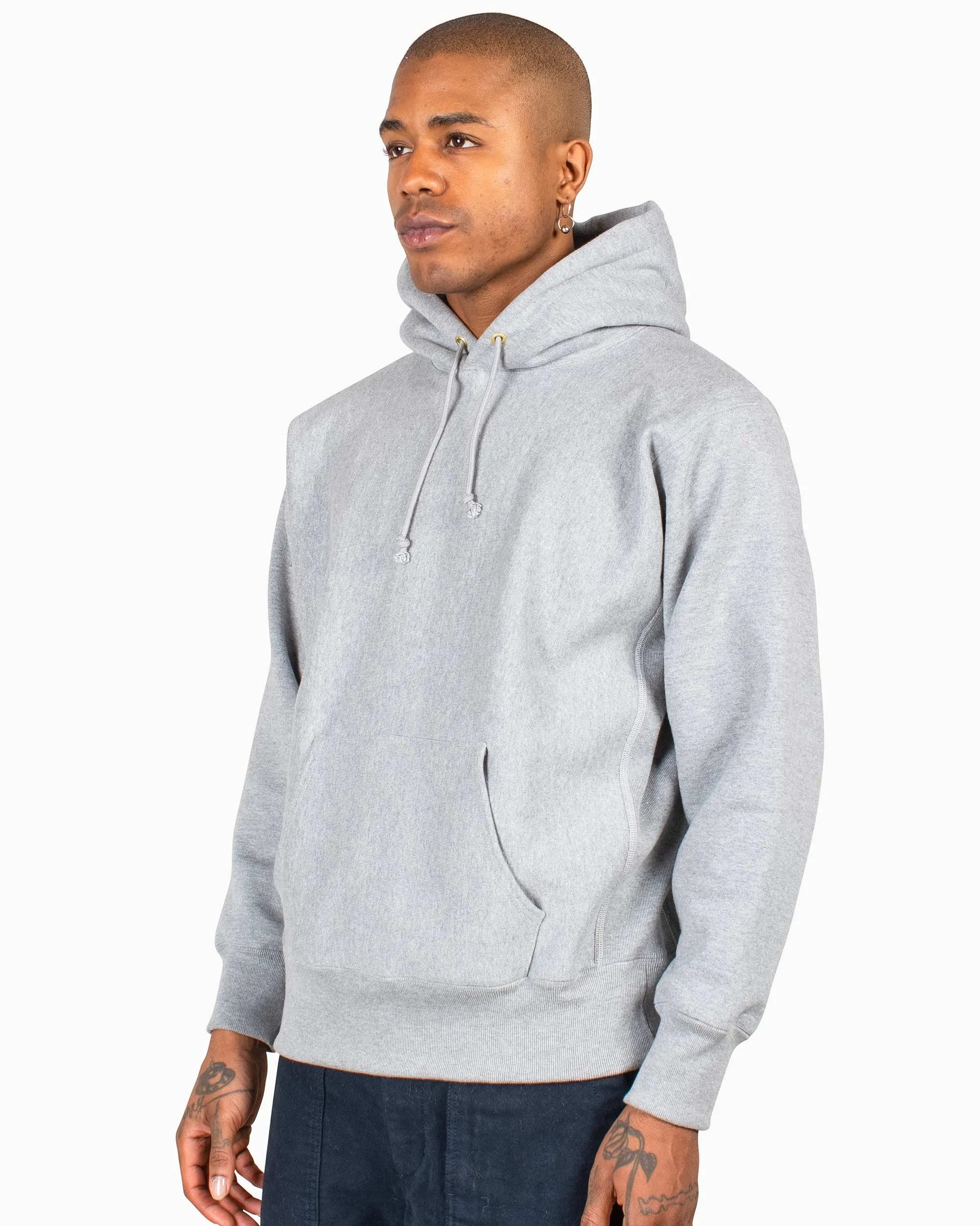 The Real McCoy's MC20113 Heavyweight Hooded Sweatshirt Medium Grey sold by Lost & Found product image thumbnail 4