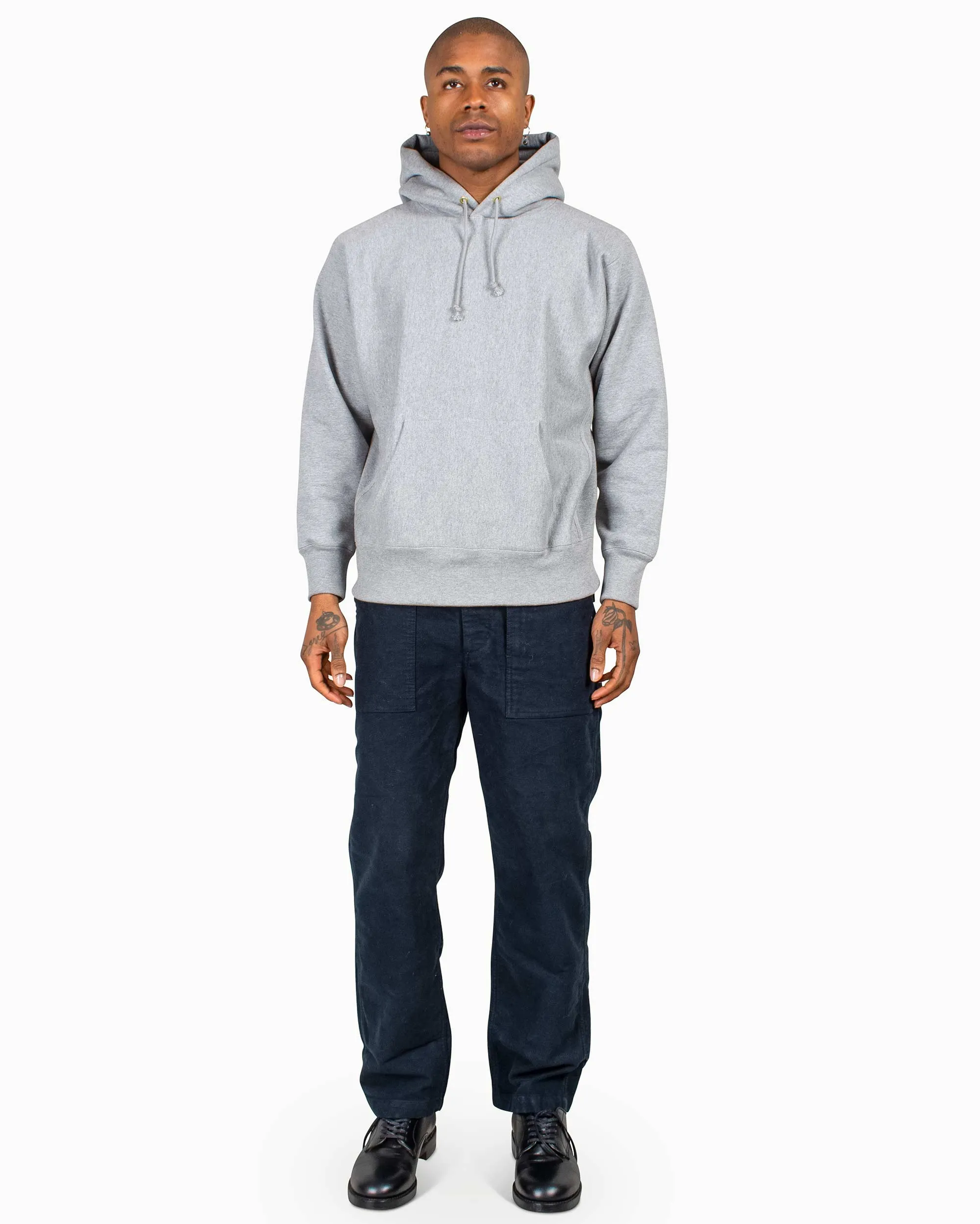 The Real McCoy's MC20113 Heavyweight Hooded Sweatshirt Medium Grey sold by Lost & Found product image thumbnail 2