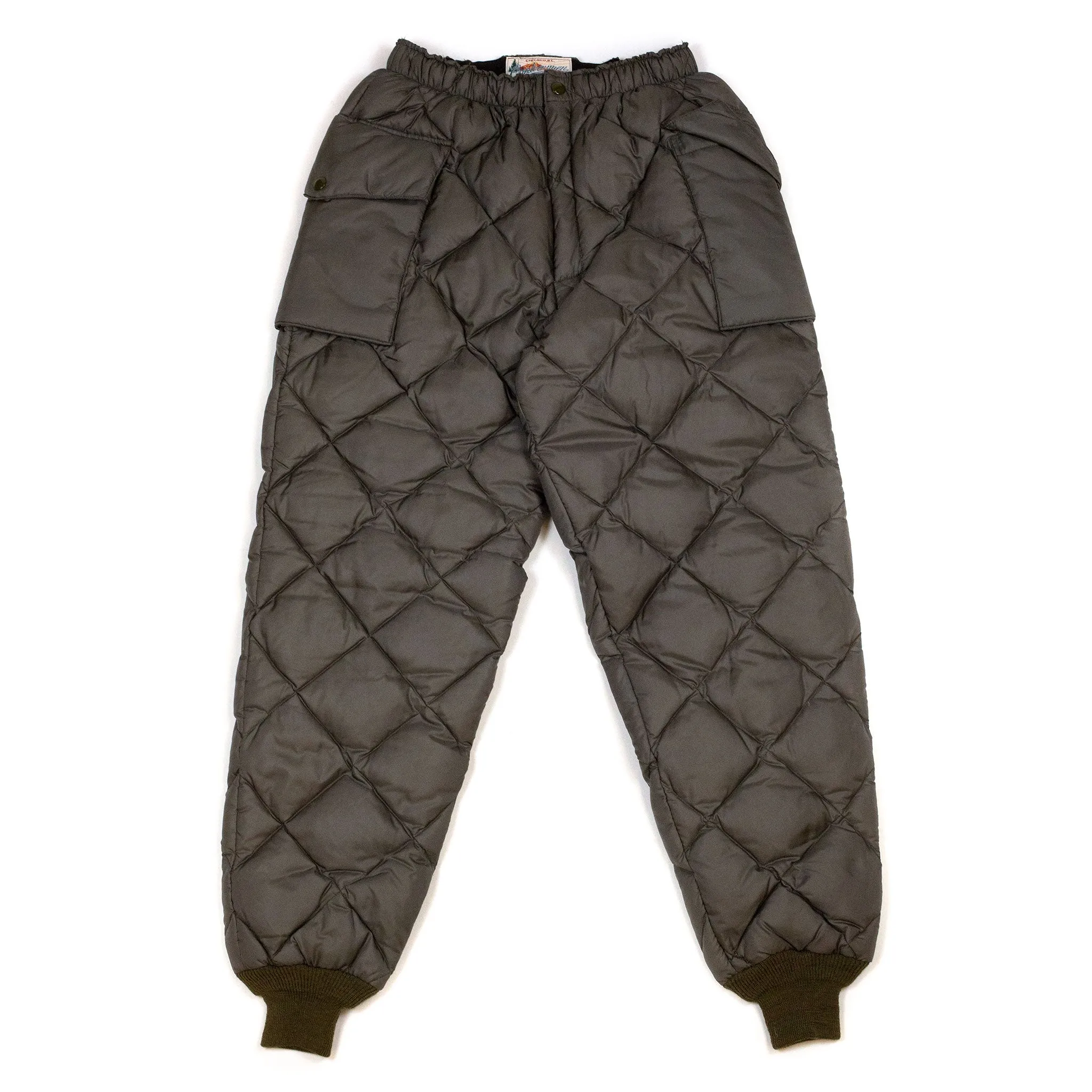 The Real McCoy's MP20105 Nylon Quilted Down Trousers Olive sold by Lost & Found