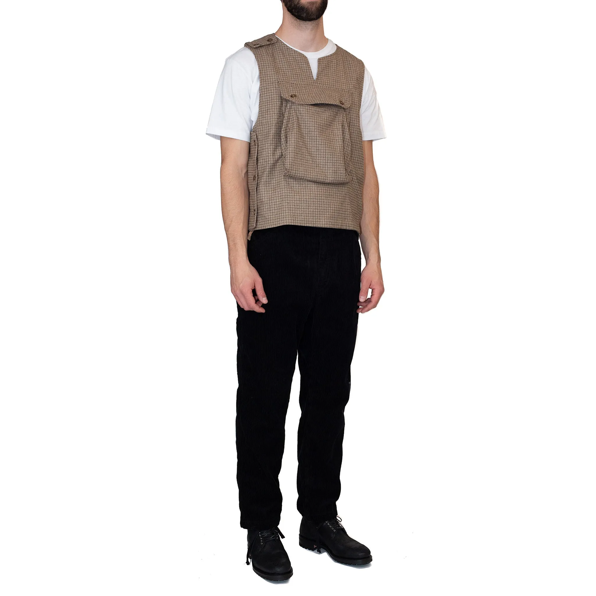 Engineered Garments Cover Vest Brown Wool Poly Gunclub Check sold by Lost & Found product image thumbnail 3