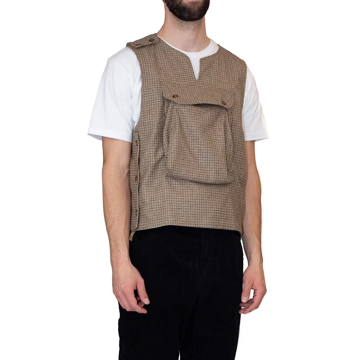 Engineered Garments Cover Vest Brown Wool Poly Gunclub Check sold by Lost & Found product image thumbnail 2