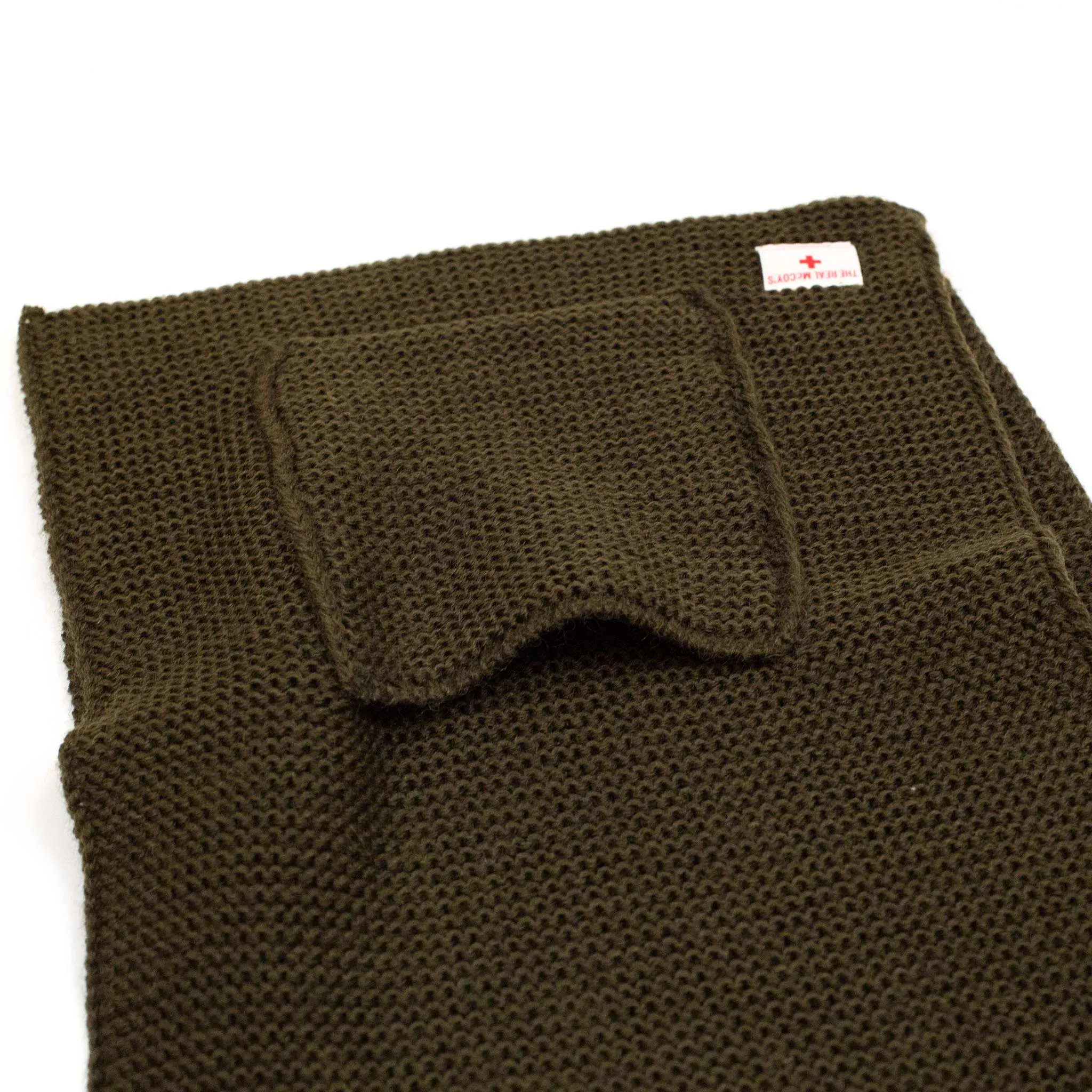 The Real McCoy's MA20102 Wool, Ribbed Muffler Olive sold by Lost & Found product image thumbnail 3