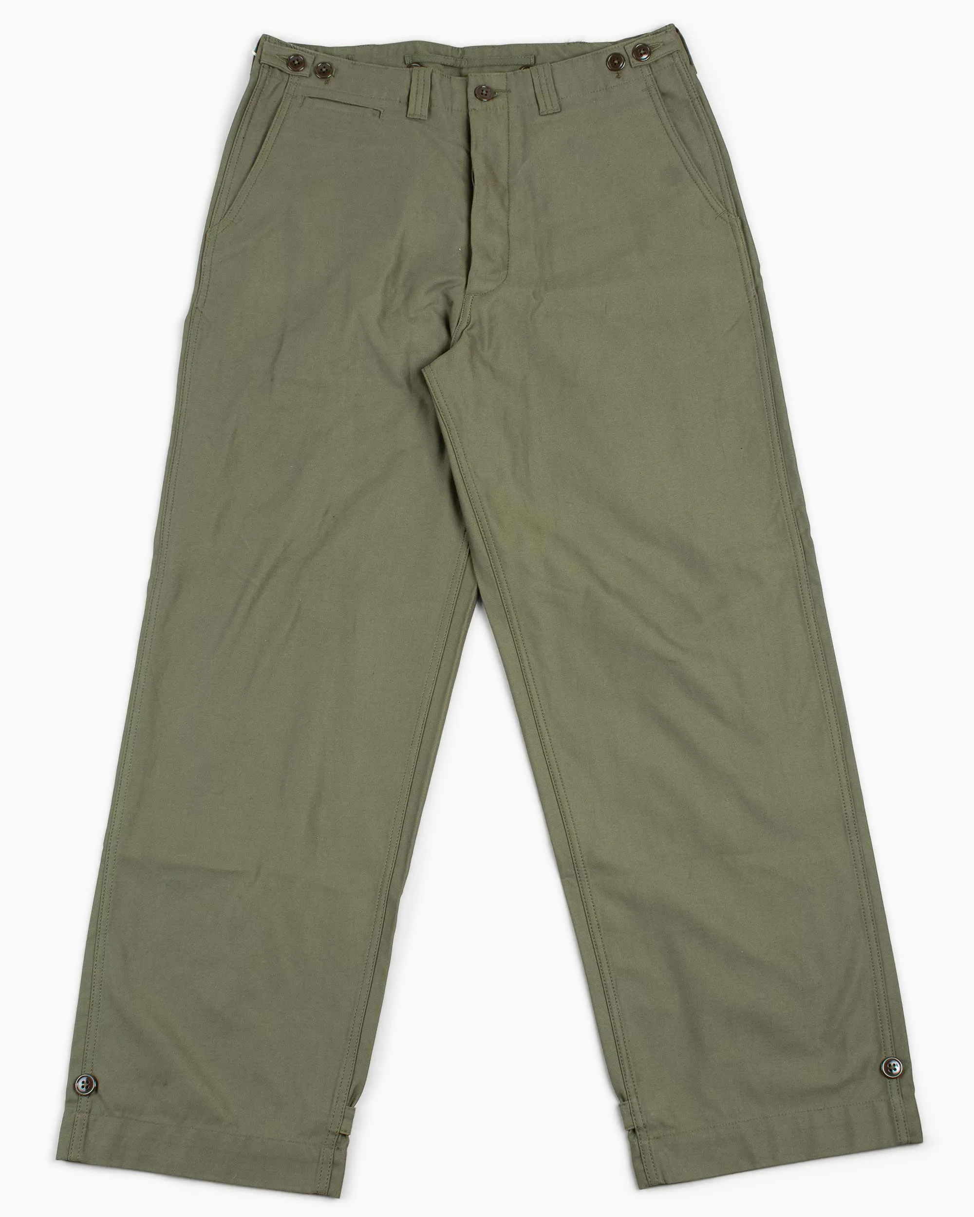 The Real McCoy's MP20103 Trousers, Field, Cotton O.D. Olive sold by Lost & Found