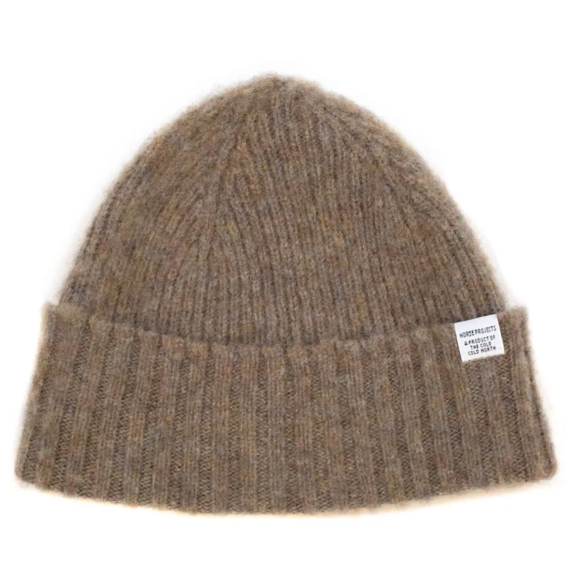 Norse Projects Brushed Lambswool Beanie Shale Stone sold by Lost & Found