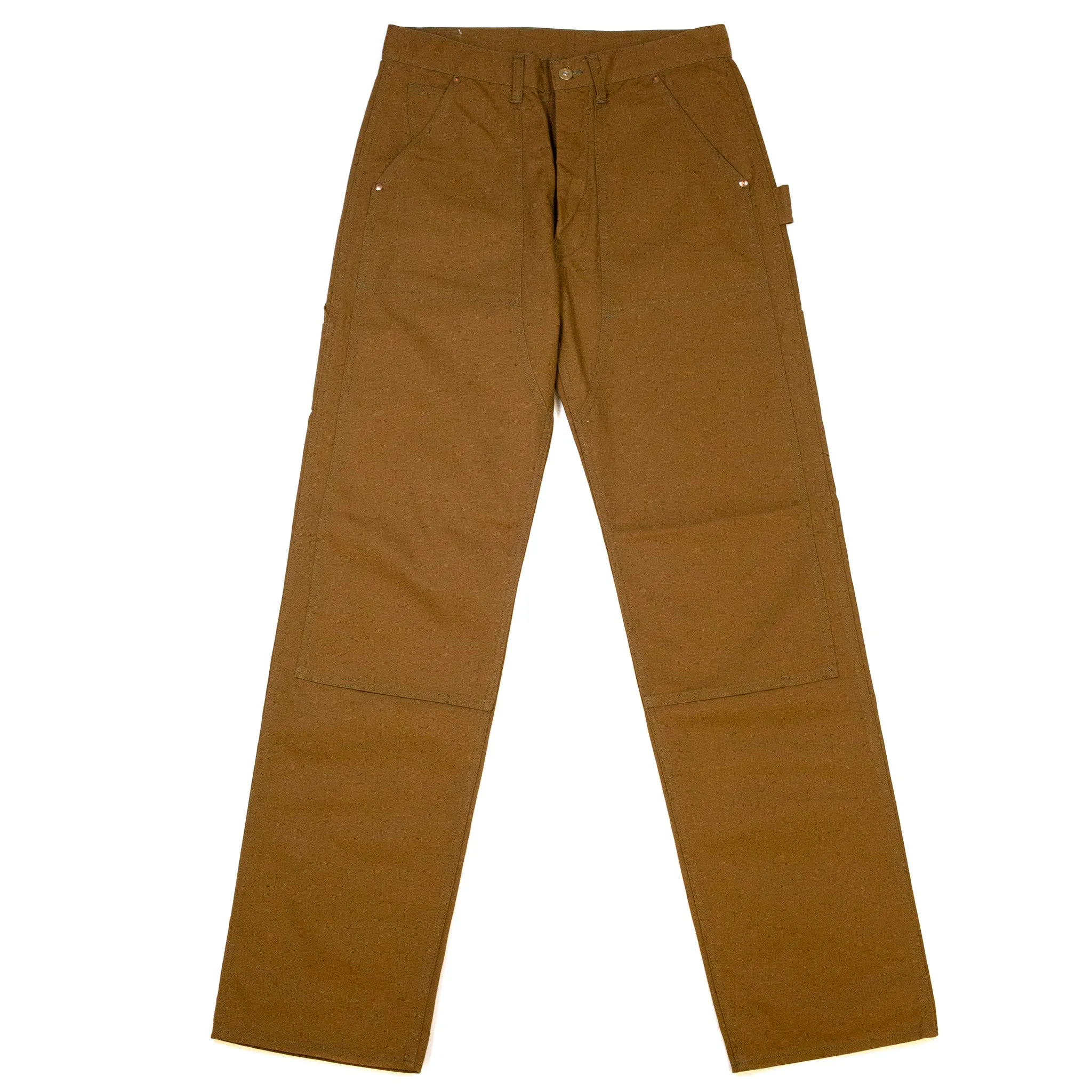 The Real McCoy's MP19102 8HU Canvas Double Knee Work Trousers Brown sold by Lost & Found