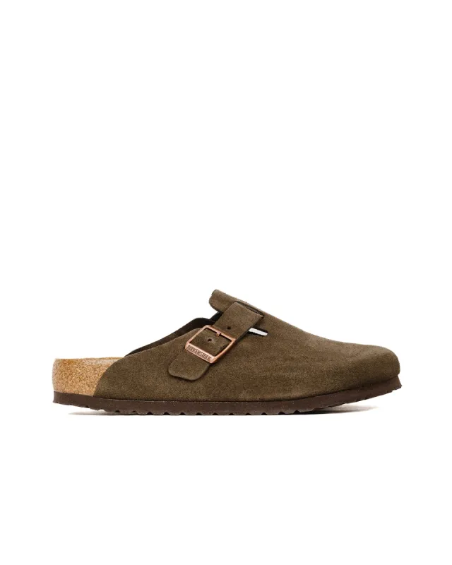 Birkenstock Boston Mocha Suede sold by Lost & Found
