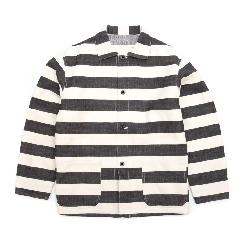 The Real McCoy's MJ20025 Prisoner Jacket White/Black sold by Lost & Found