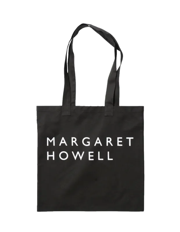 Margaret Howell Logo Bag Cotton Drill Black sold by Lost & Found