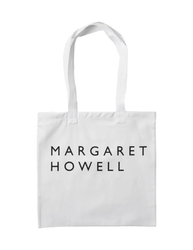 Margaret Howell Logo Bag Cotton Drill White sold by Lost & Found