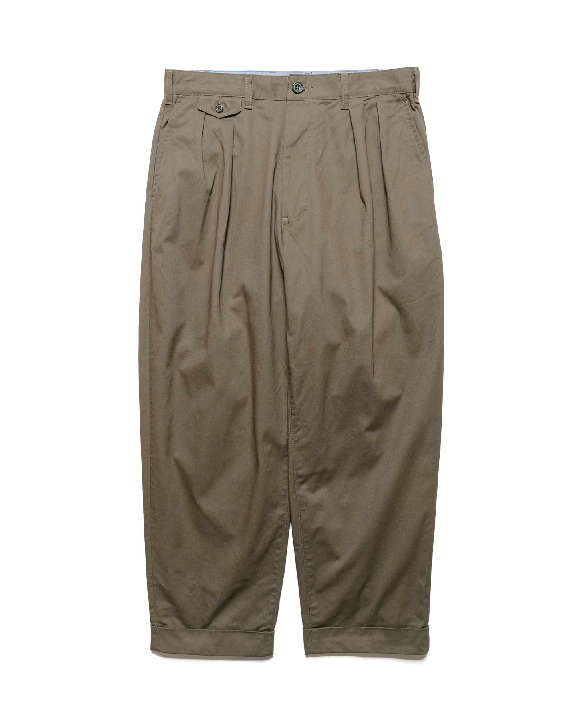 Beams Plus 2Pleats Twill Olive sold by Lost & Found