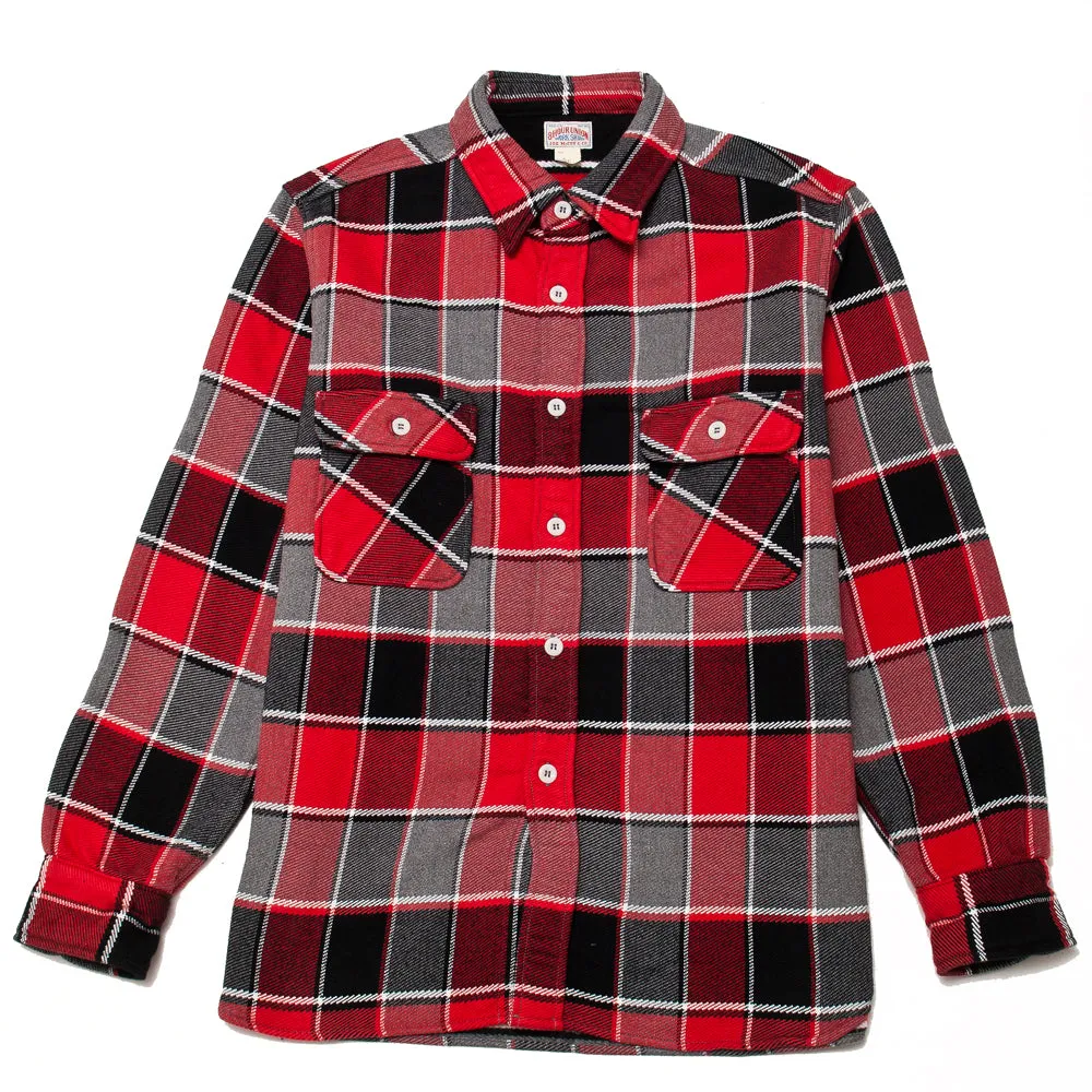 The Real McCoy's MS19105 8HU Napped Flannel Shirt / Tongass Plaid Red sold by Lost & Found
