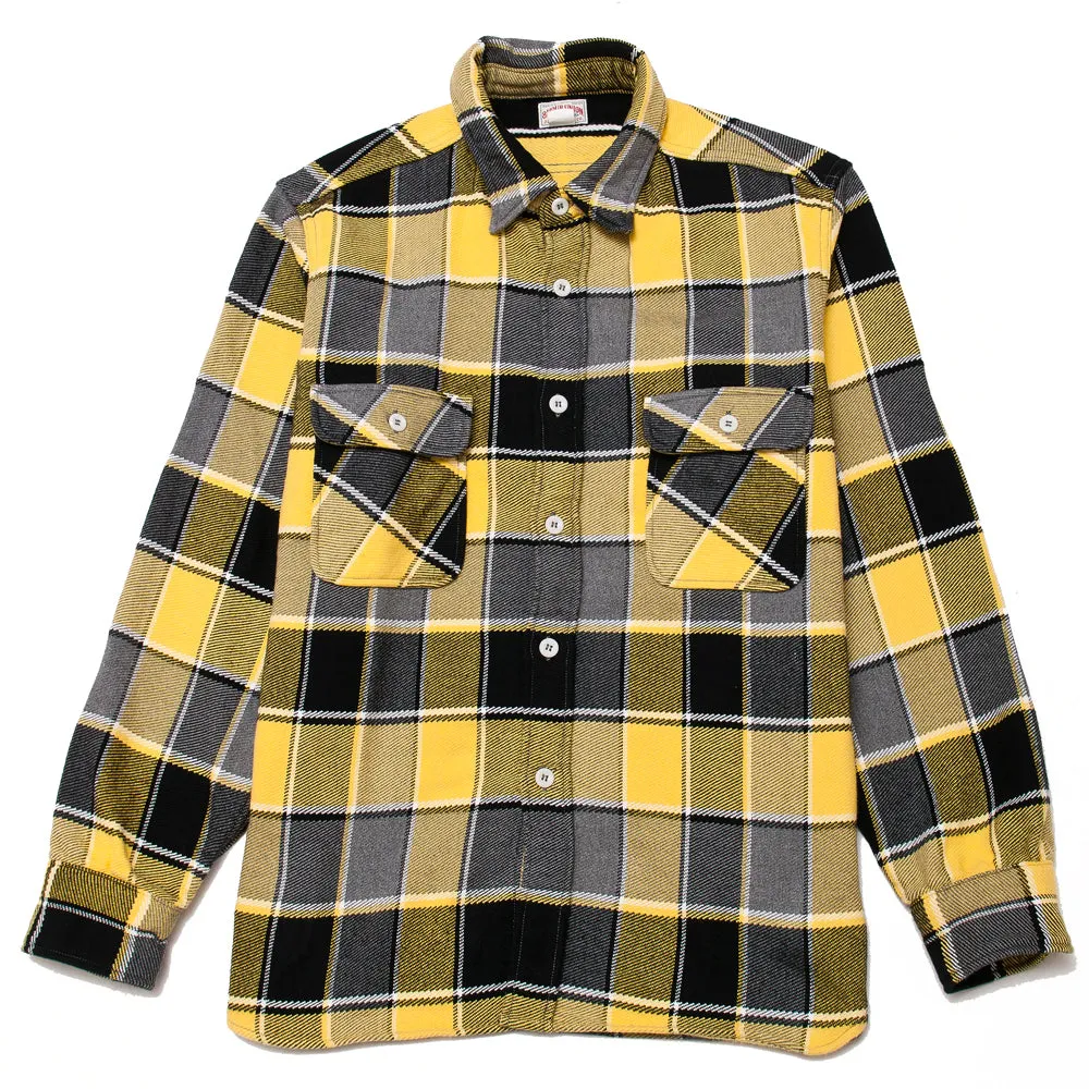 The Real McCoy's MS19105 8HU Napped Flannel Shirt / Tongass Plaid Yellow sold by Lost & Found