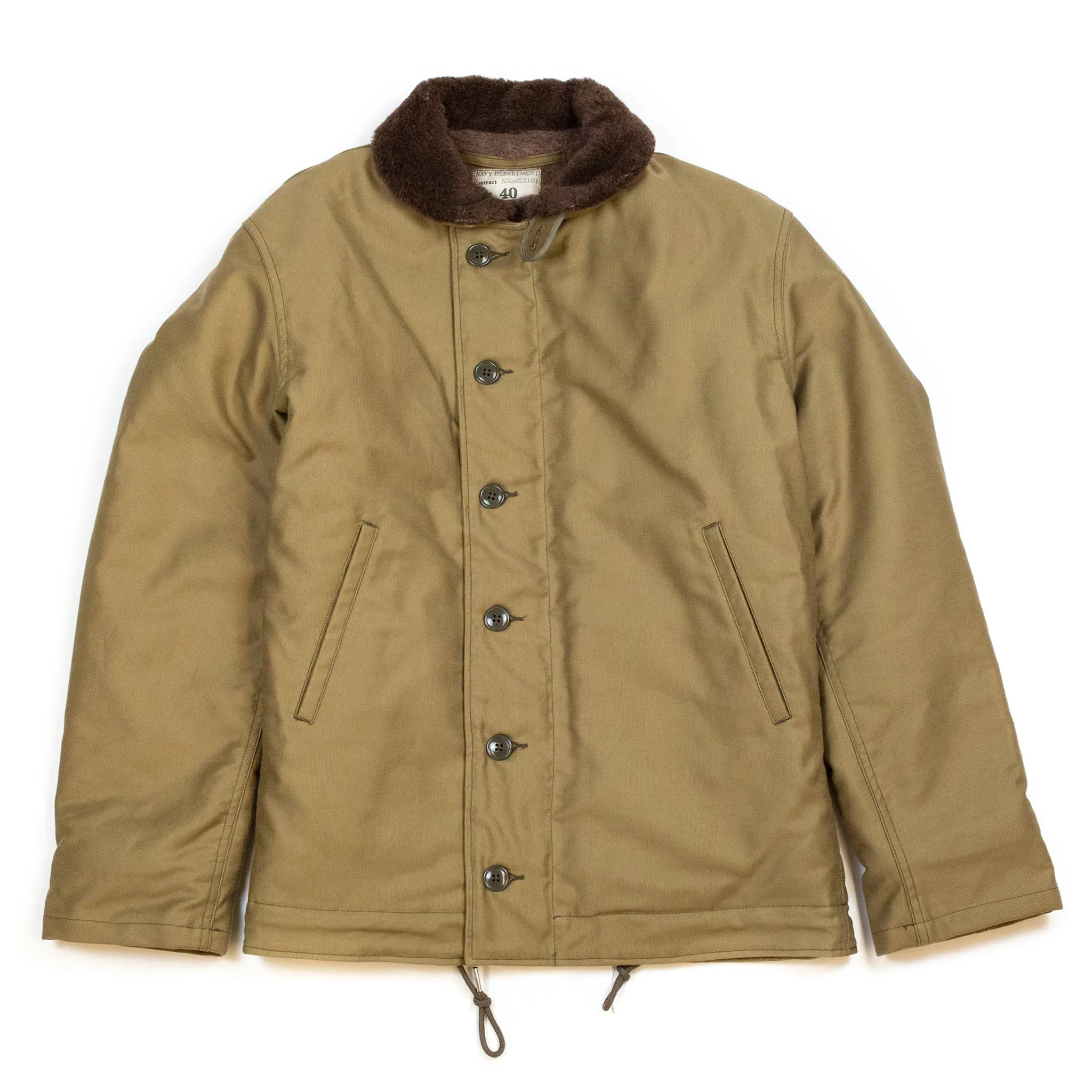 The Real McCoy's MJ13111 N-1 Deck Jacket Khaki sold by Lost & Found
