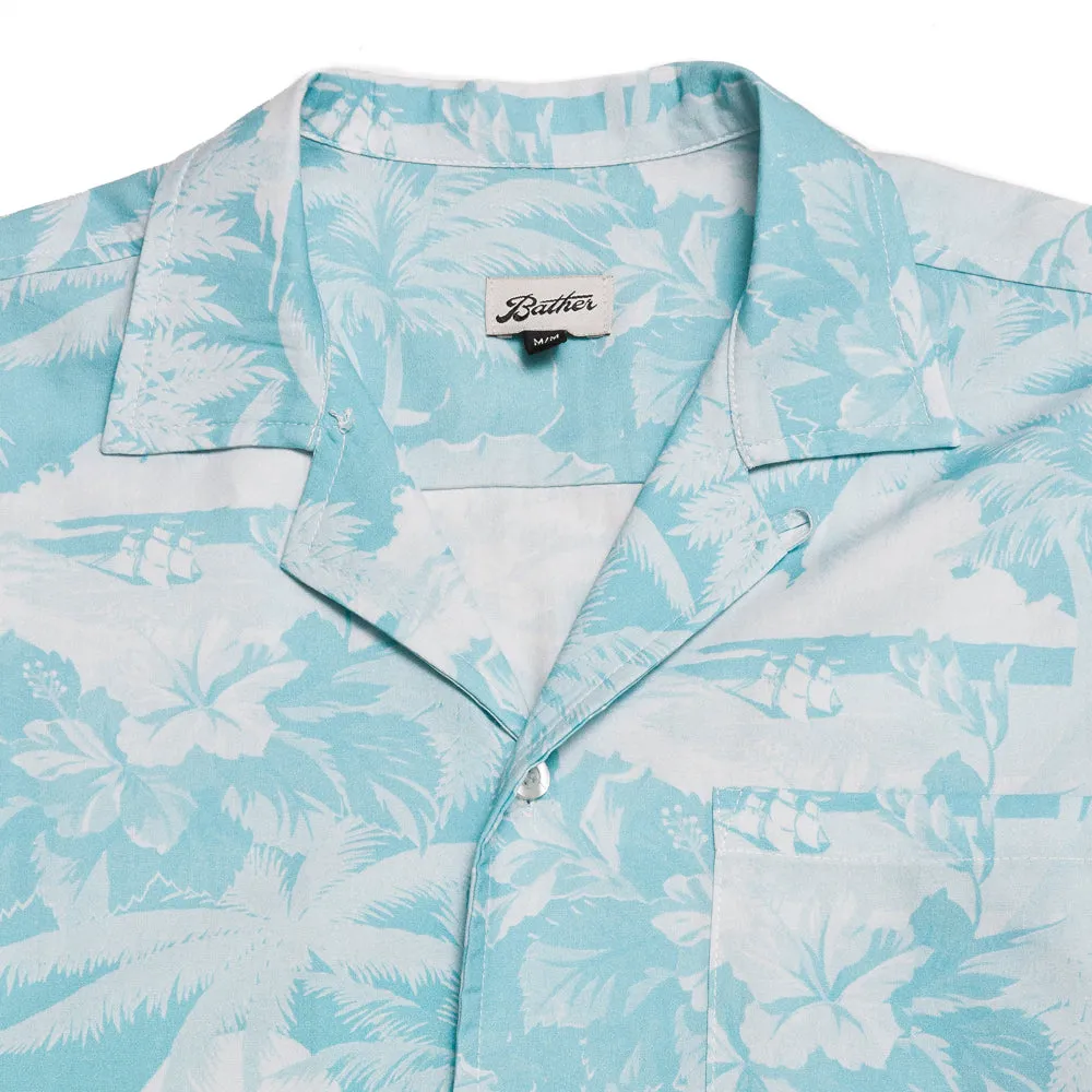 Bather Teal Aloha Camp Shirt sold by Lost & Found product image thumbnail 3