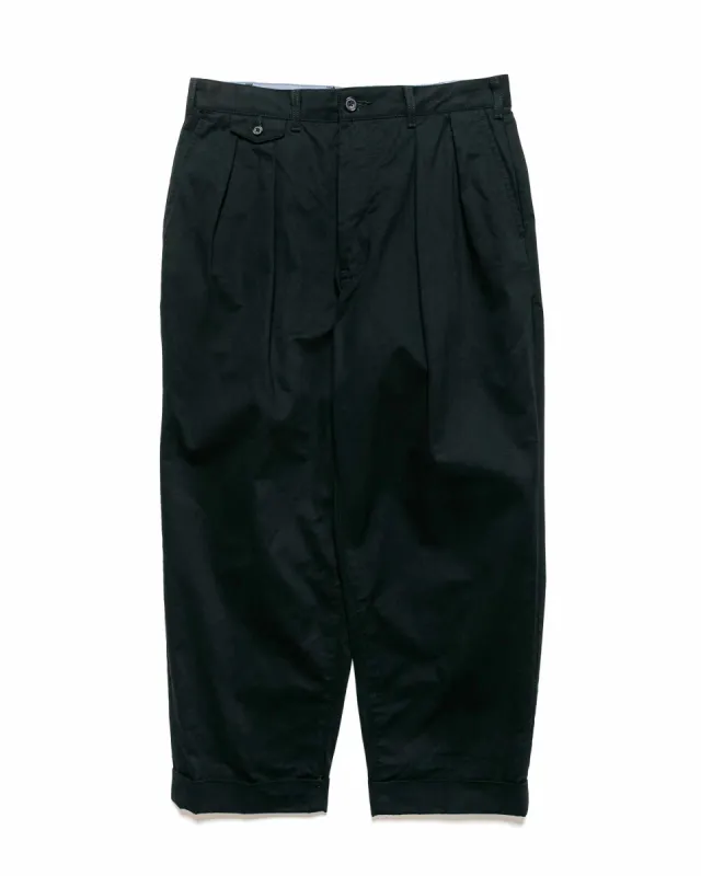 Beams Plus 2Pleats Twill Black sold by Lost & Found