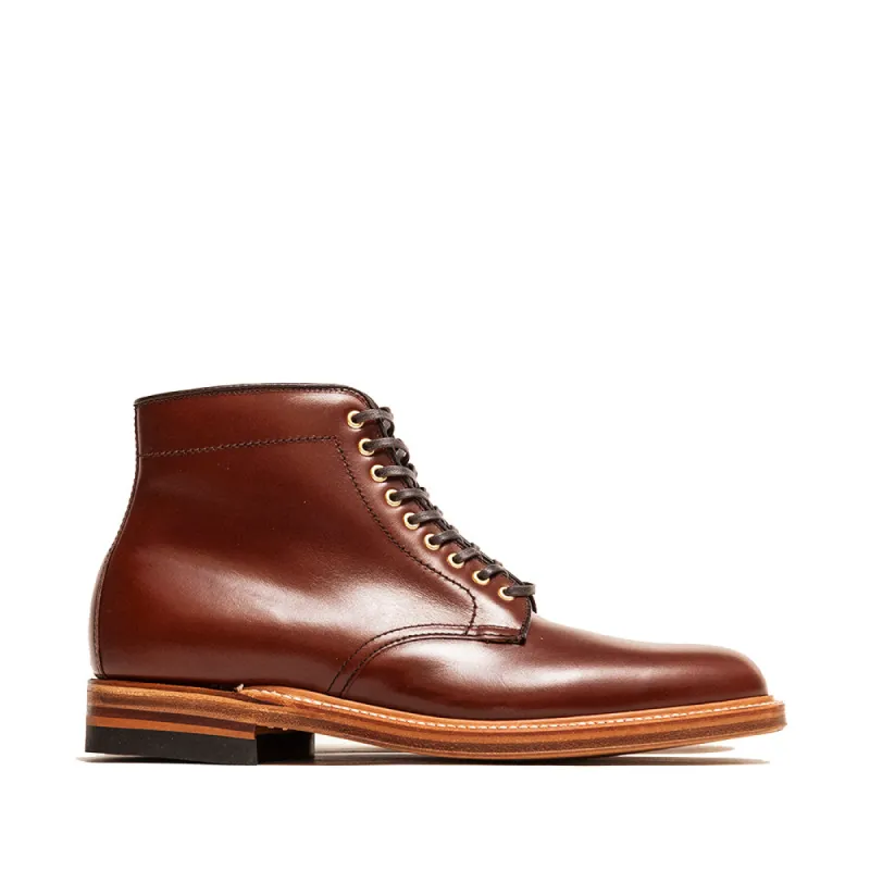 Alden Plain Toe Navy Blucher Boot Annonay Walnut Brown sold by Lost & Found