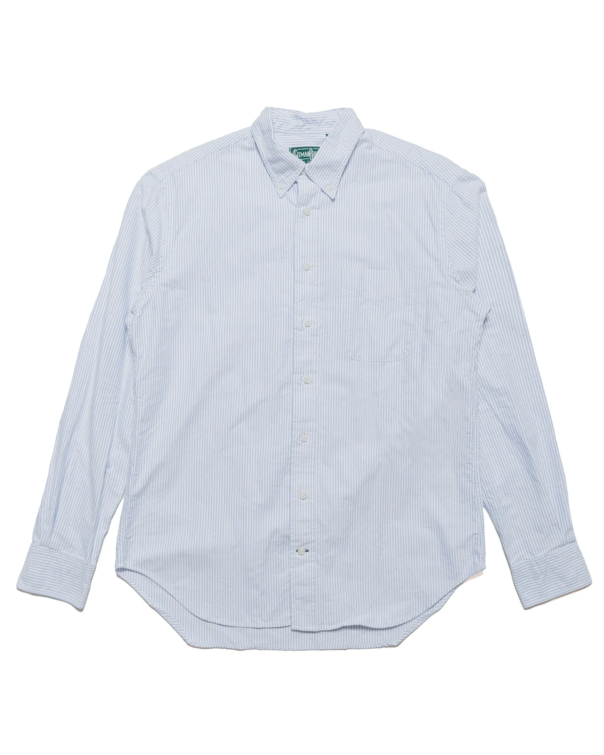 Gitman Vintage Bros. Blue Stripe Oxford Long Sleeve sold by Lost & Found