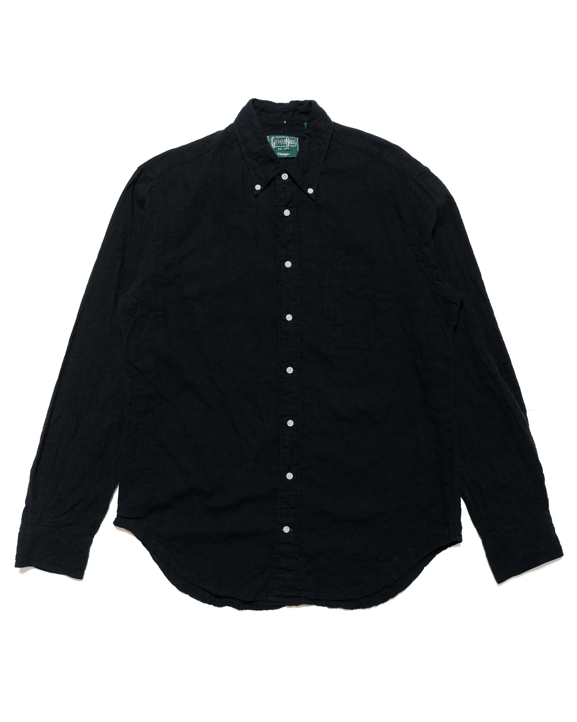 Gitman Vintage Bros. Black Overdye Oxford Long Sleeve sold by Lost & Found