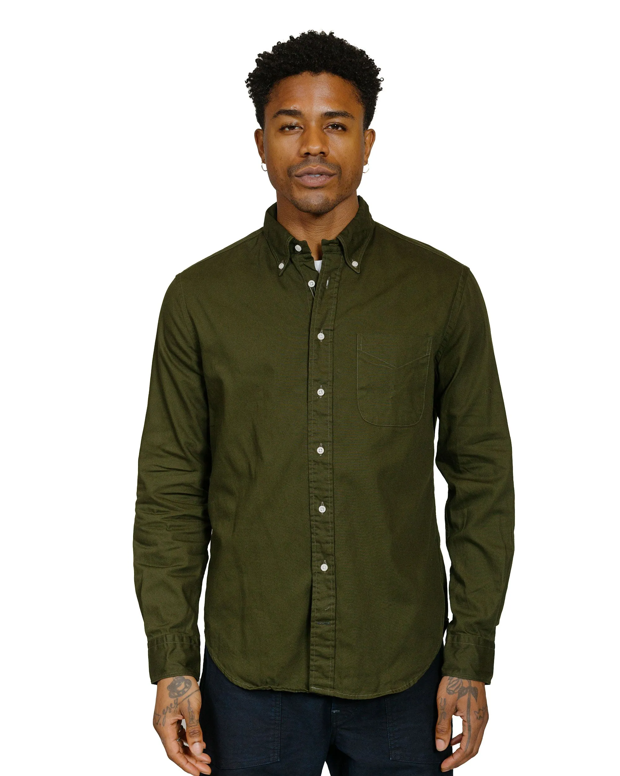 Gitman Vintage Bros. Long Sleeve Olive Overdye Oxford sold by Lost & Found product image thumbnail 2